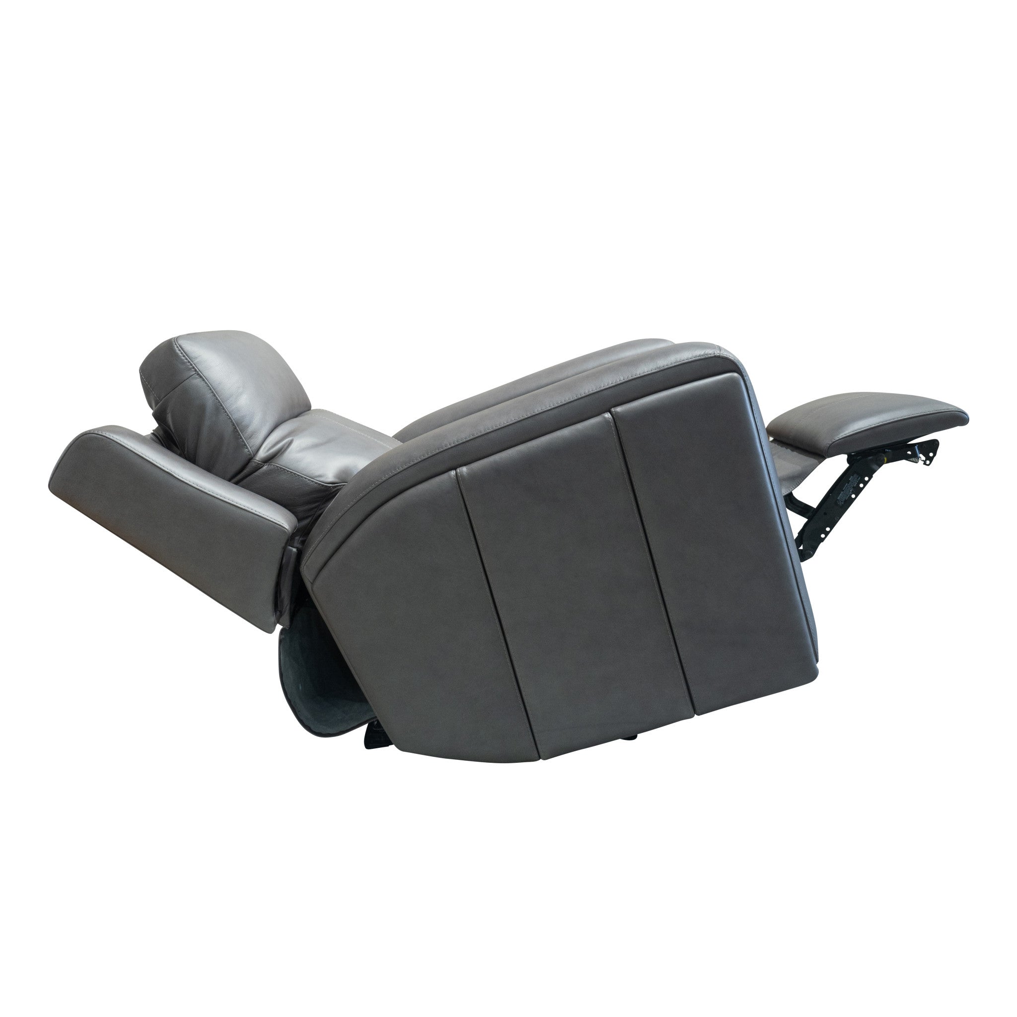 Wyatt Gunmetal Leather Power Recliner with Power Headrest & Lumbar