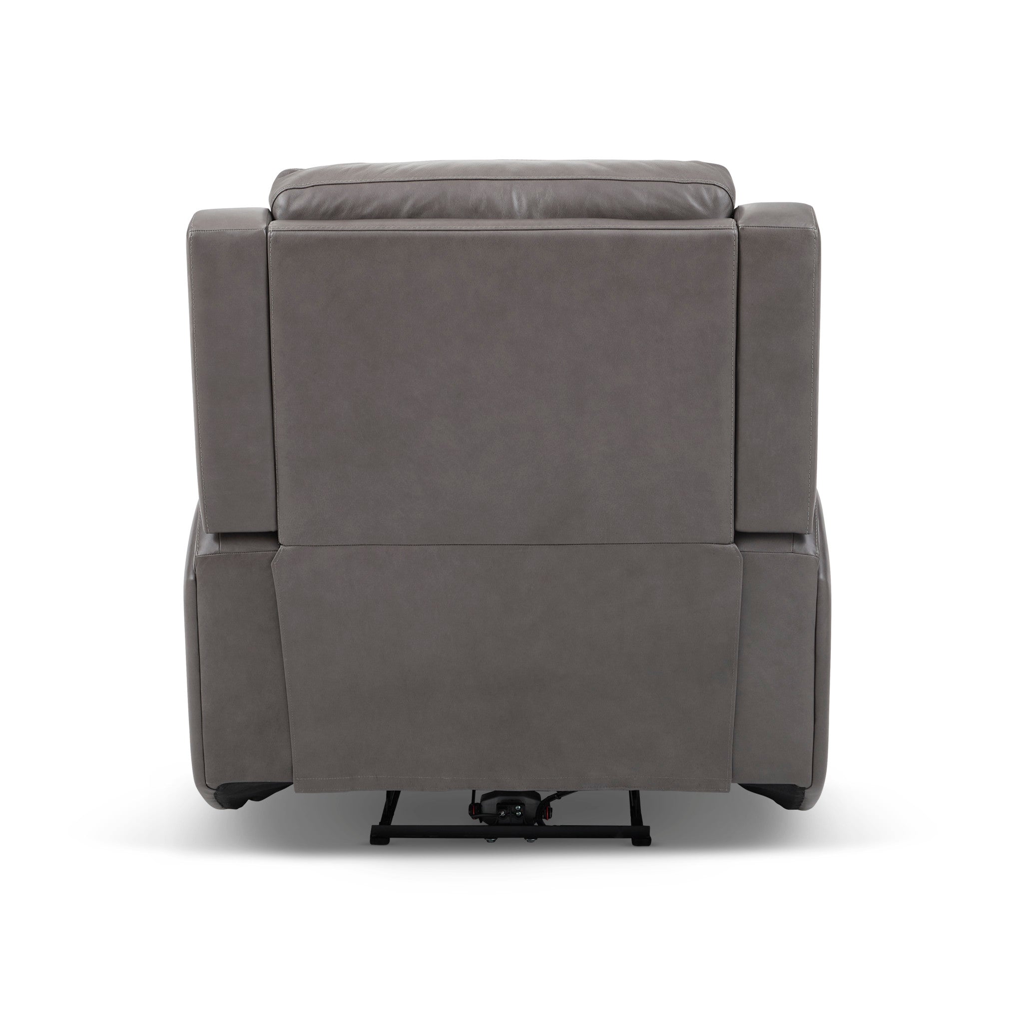 Wyatt Gunmetal Leather Power Recliner with Power Headrest & Lumbar