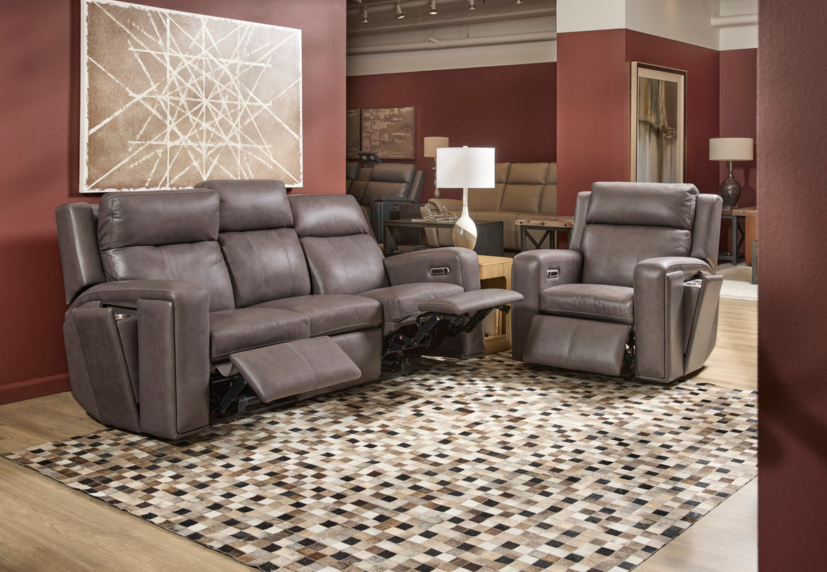 Wyatt Leather Power Recliner with Power Headrest & Lumbar