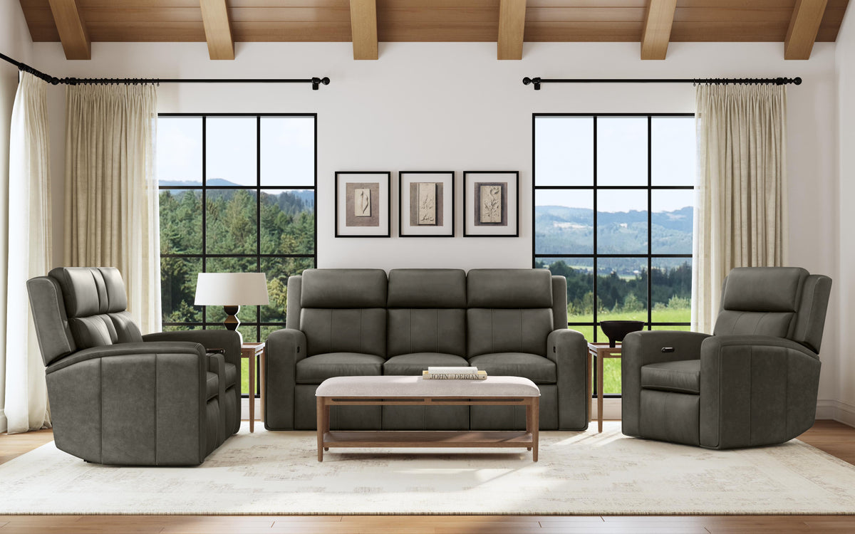 Wyatt Leather Power Recliner with Power Headrest & Lumbar
