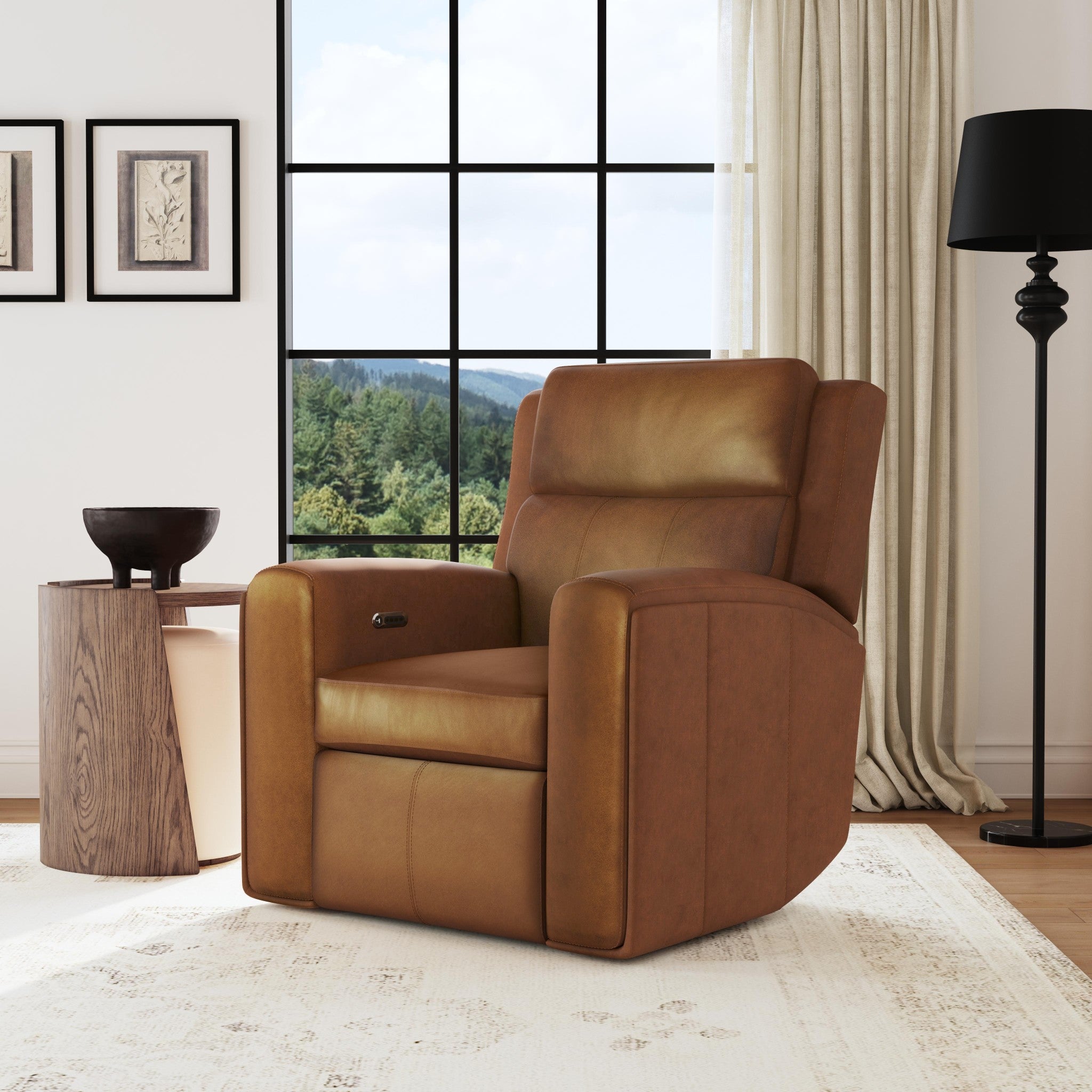 Wyatt Canyon Leather Power Recliner with Power Headrest & Lumbar