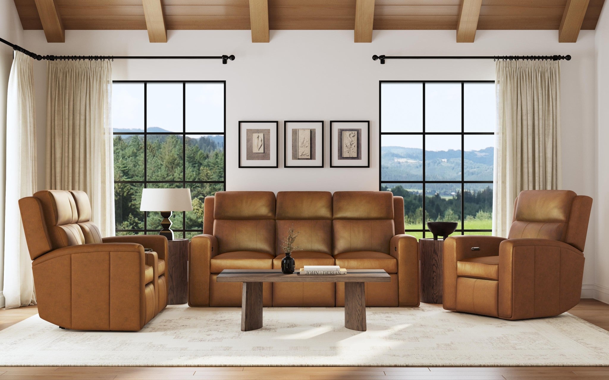 Wyatt Canyon Leather Power Recliner with Power Headrest & Lumbar
