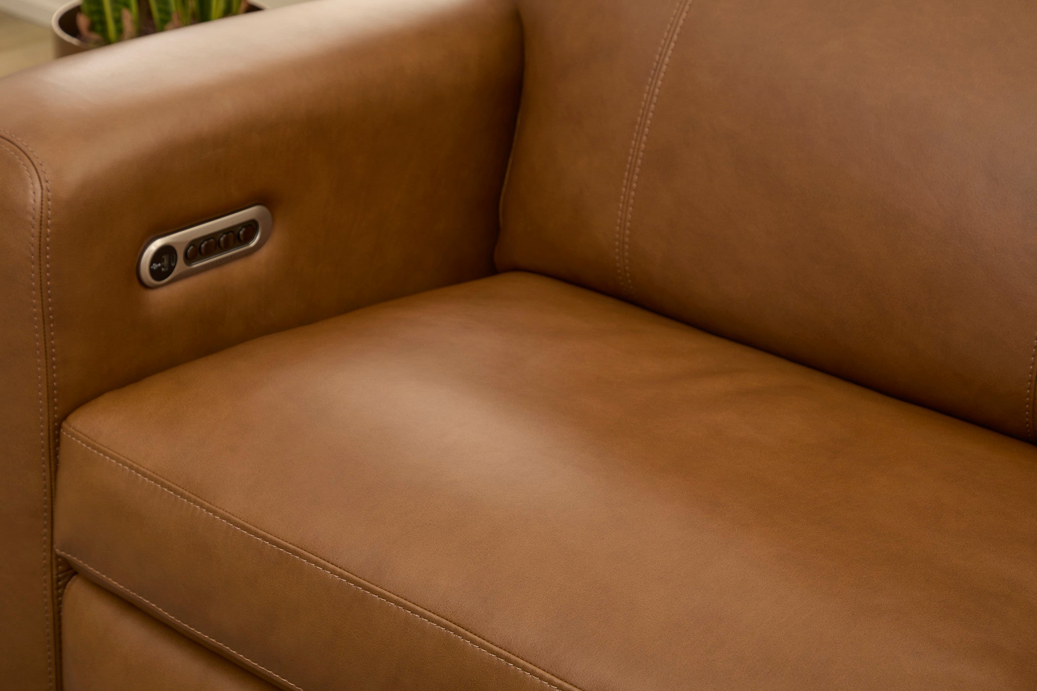 Wyatt Leather Power Reclining Sofa with Power Headrests & Lumbar