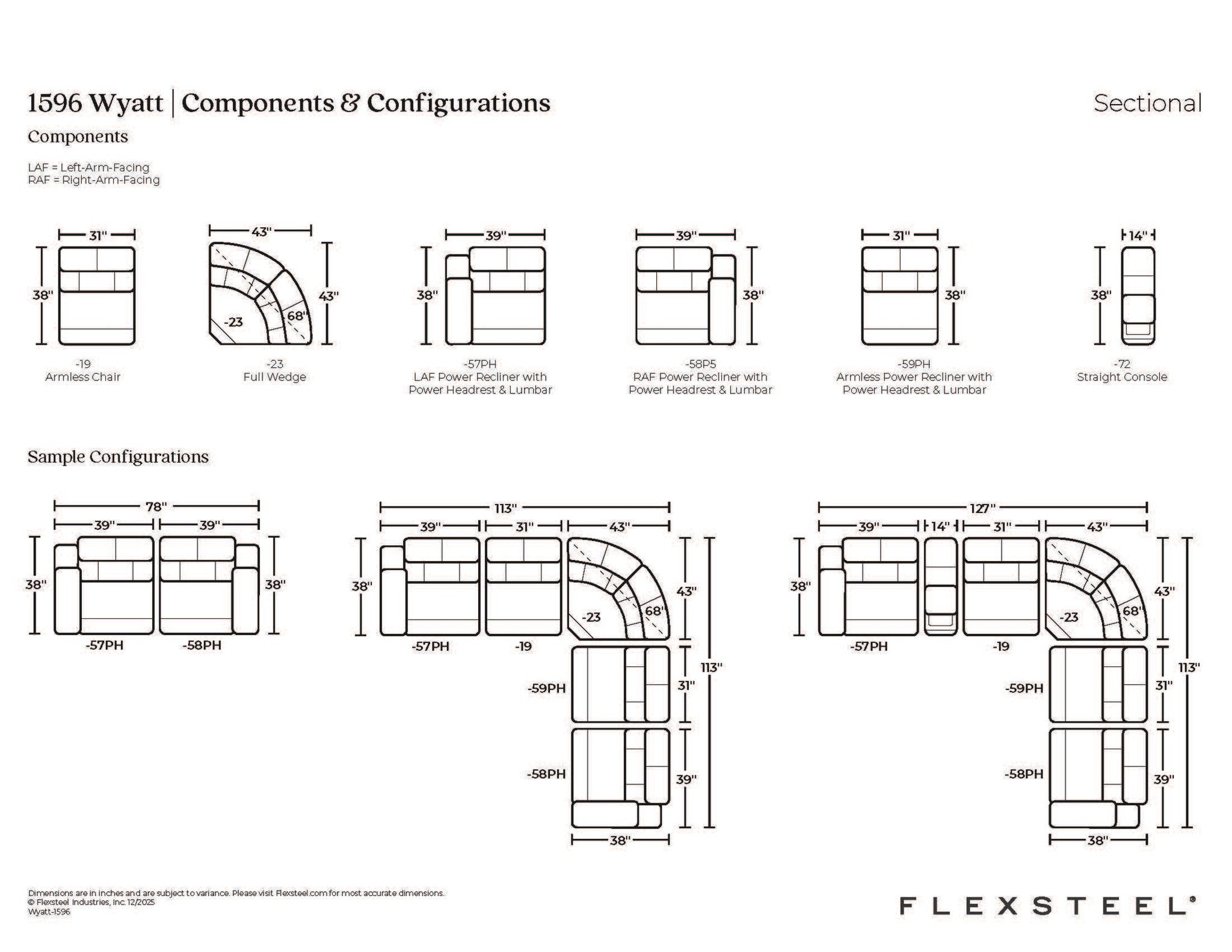 Wyatt Gunmetal Leather Power Reclining Sectional with Power Headrest & Lumbar