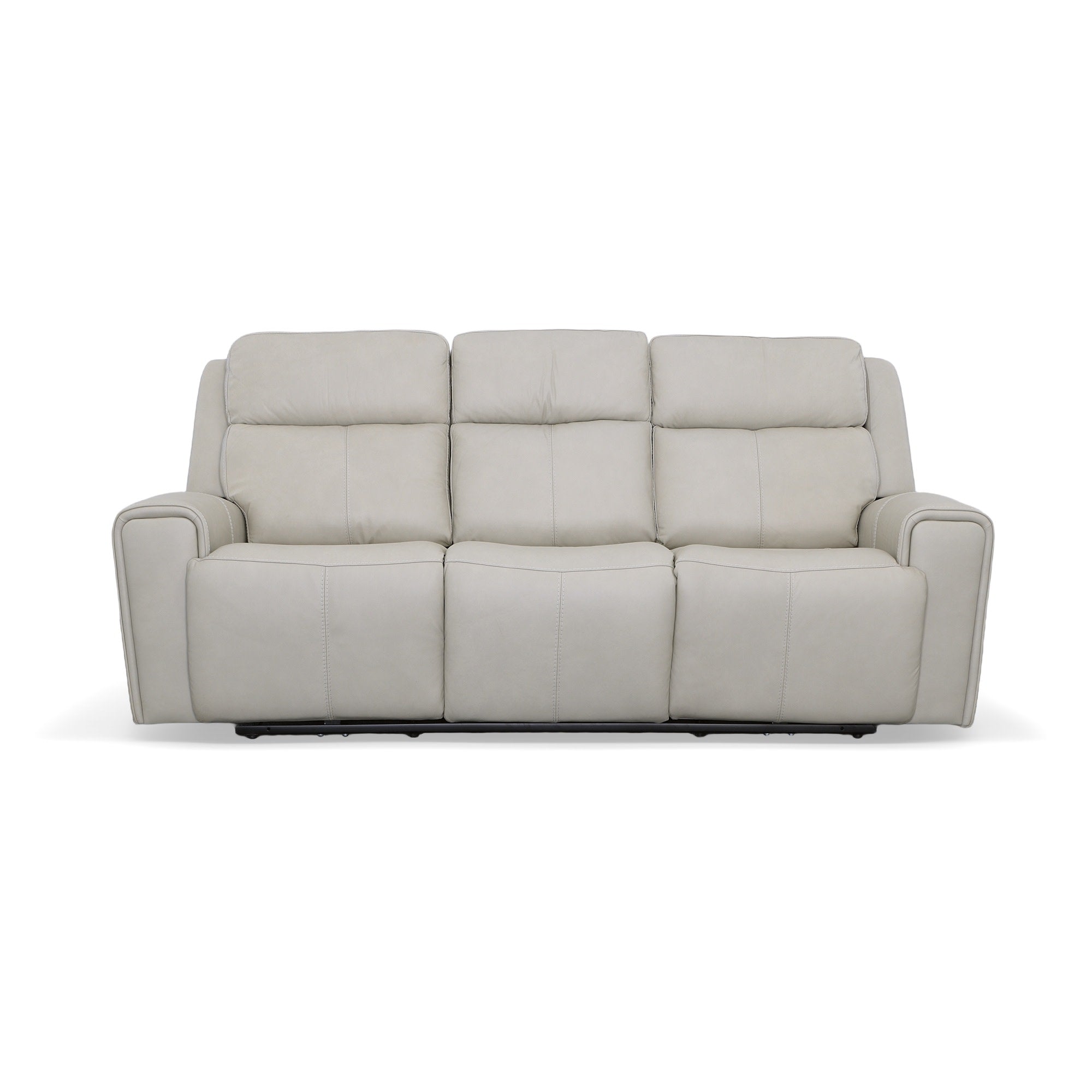 Barnett Gray Matters Leather Power Reclining Sofa with Power Headrests & Lumbar