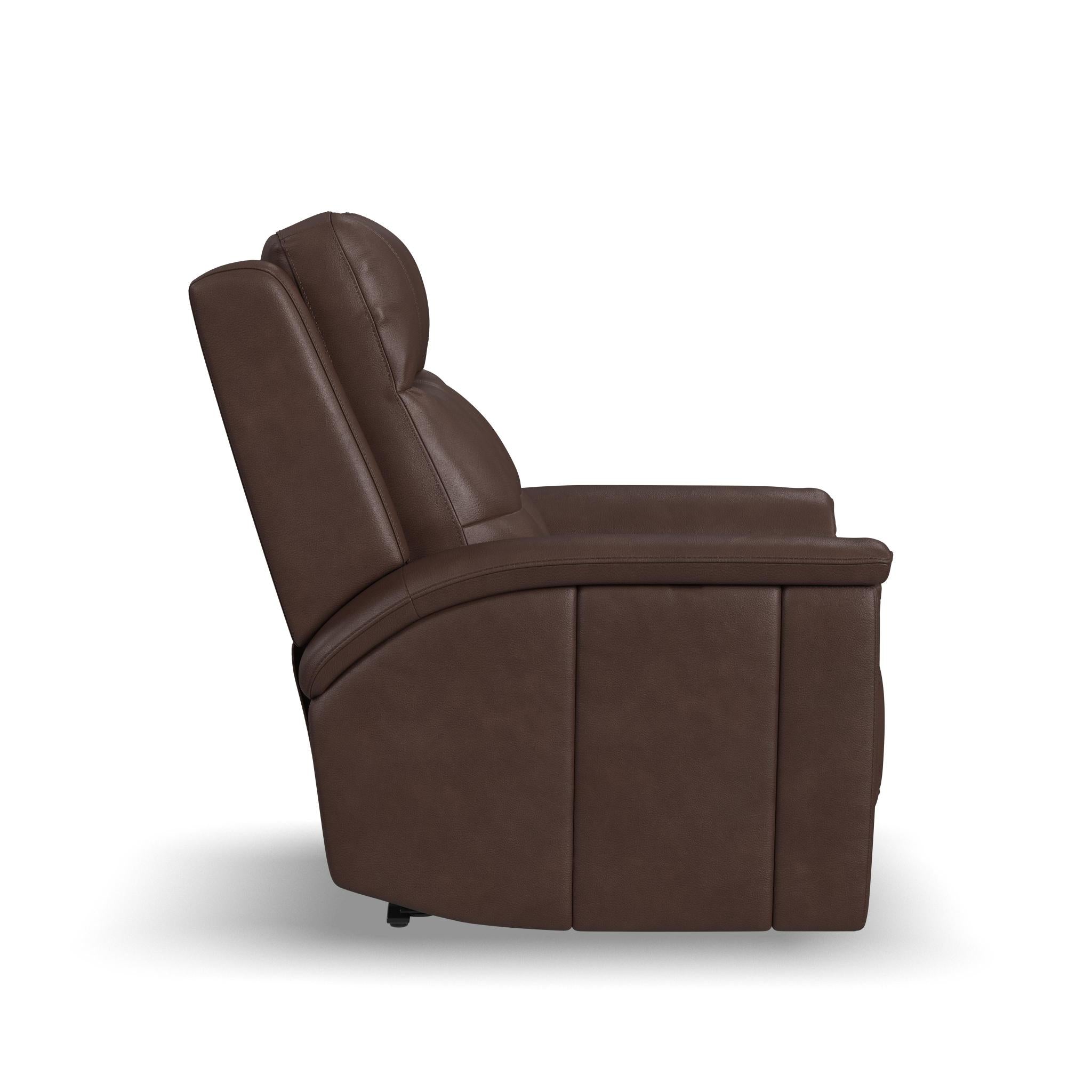 Ranger Rustic Brown Leather Power Recliner with Power Headrest, Lumbar, Heat & Massage