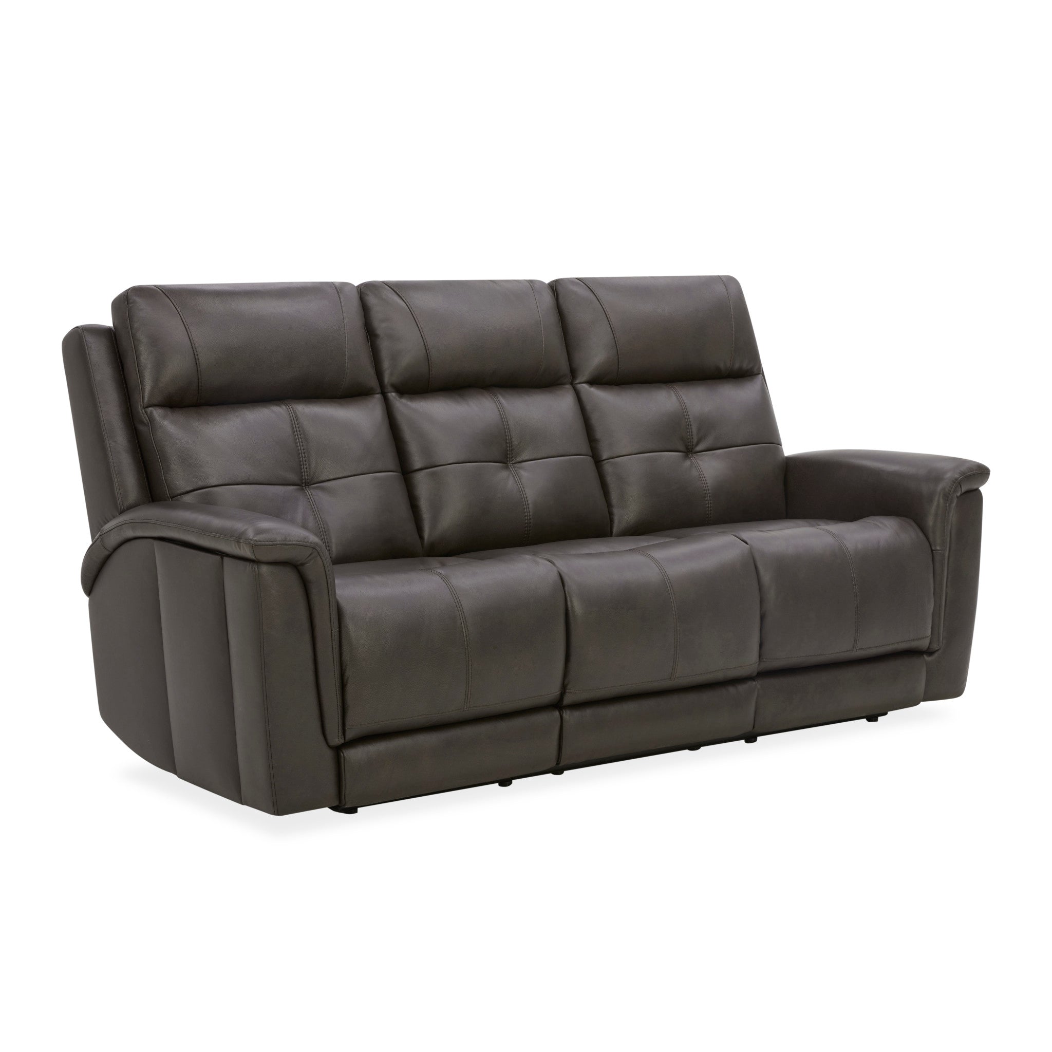 Ranger Rustic Brown Leather Power Reclining Sofa with Console, Power Headrest, Lumbar, Heat & Massage