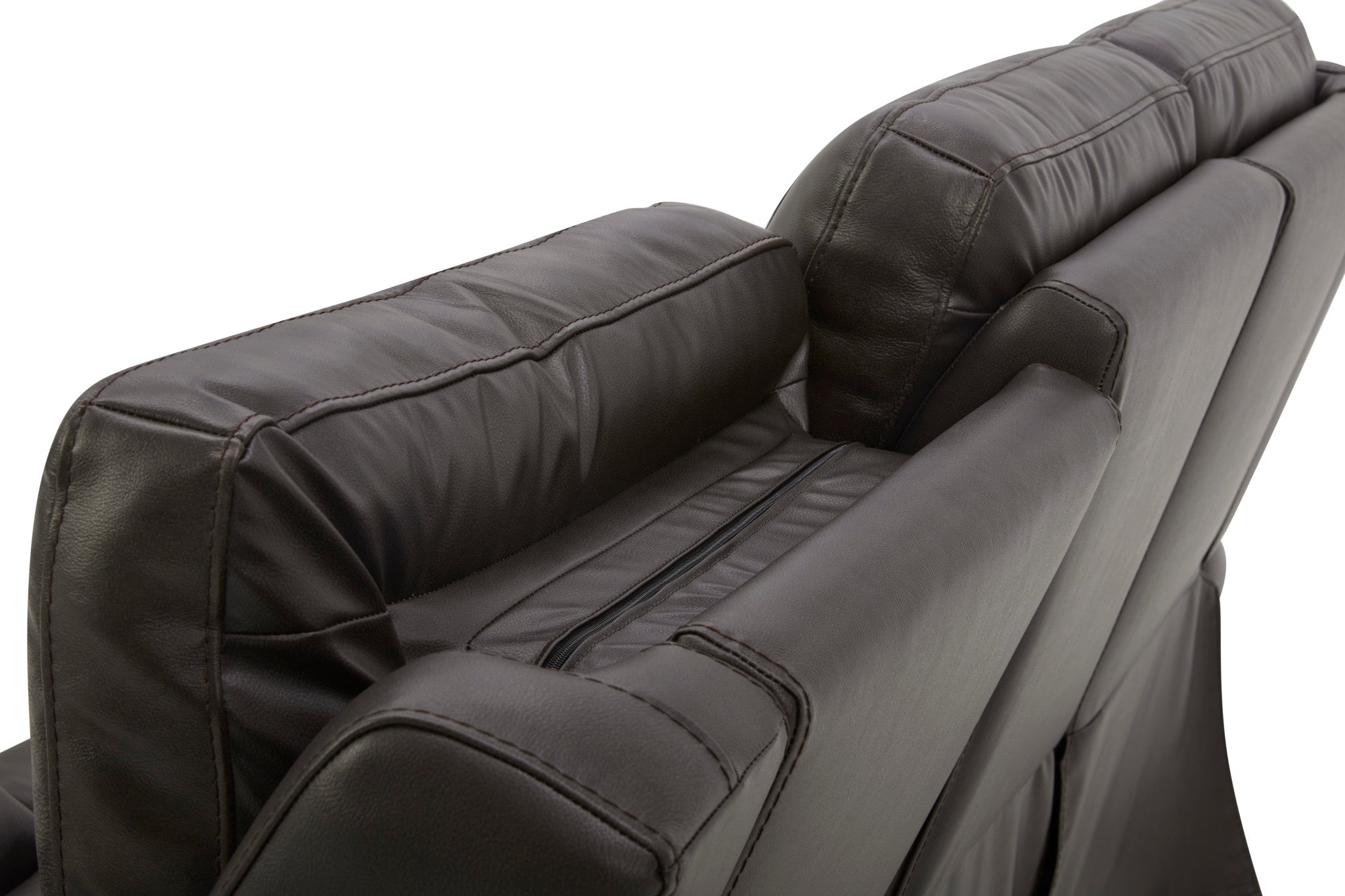 Ranger Rustic Brown Leather Power Reclining Sofa with Console, Power Headrest, Lumbar, Heat & Massage