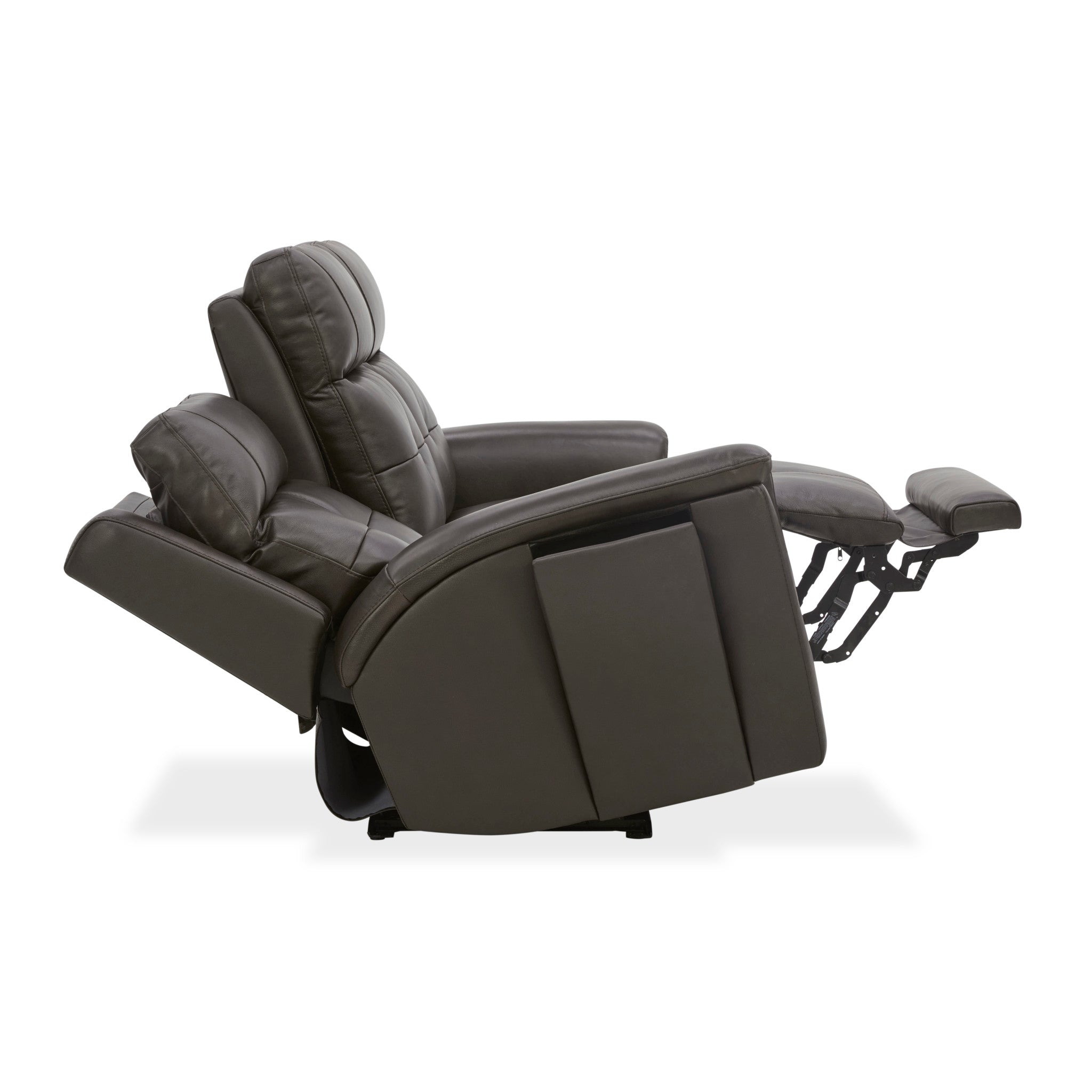 Ranger Rustic Brown Leather Power Reclining Sofa with Console, Power Headrest, Lumbar, Heat & Massage