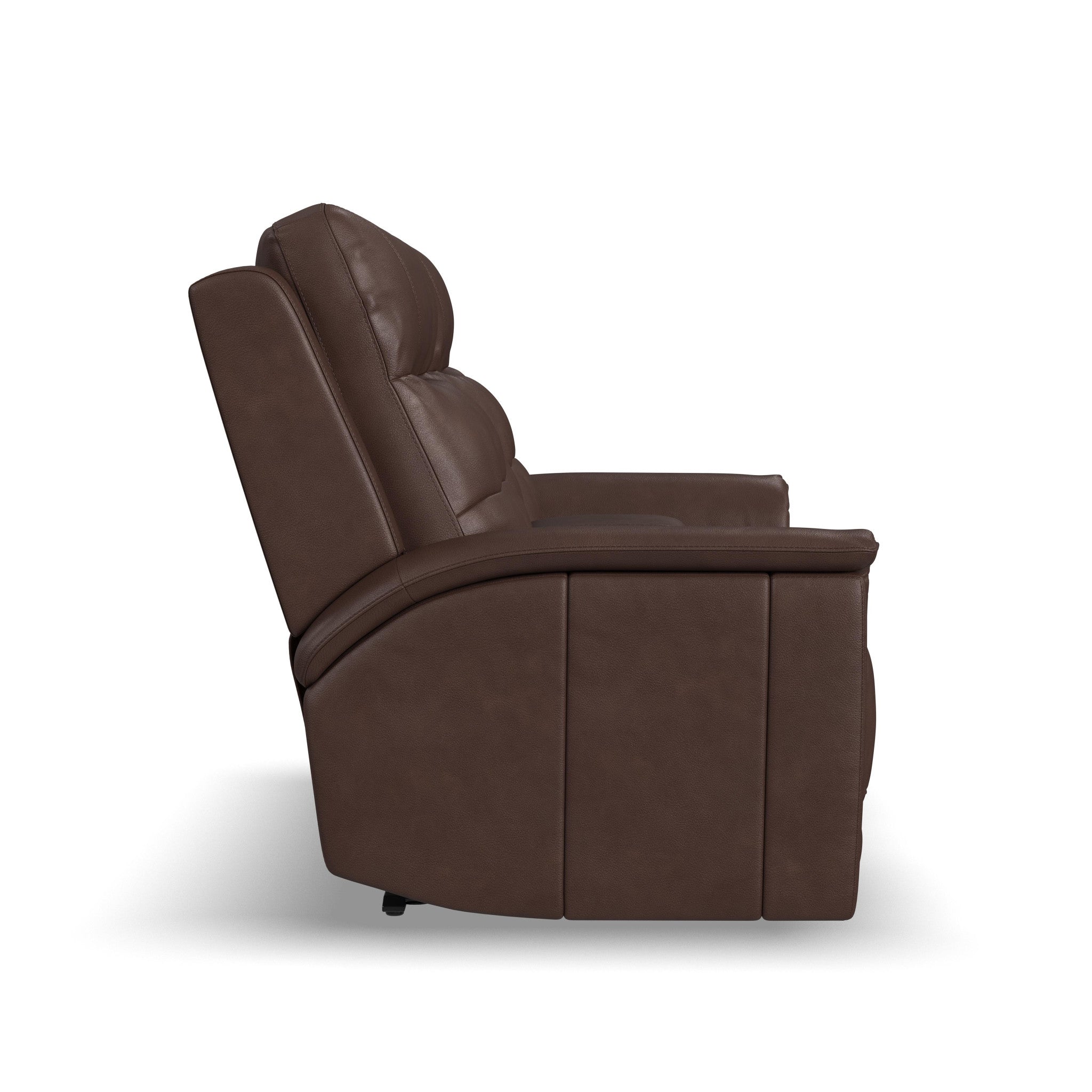 Ranger Rustic Brown Leather Power Reclining Loveseat with Console, Power Headrest, Lumbar, Heat & Massage