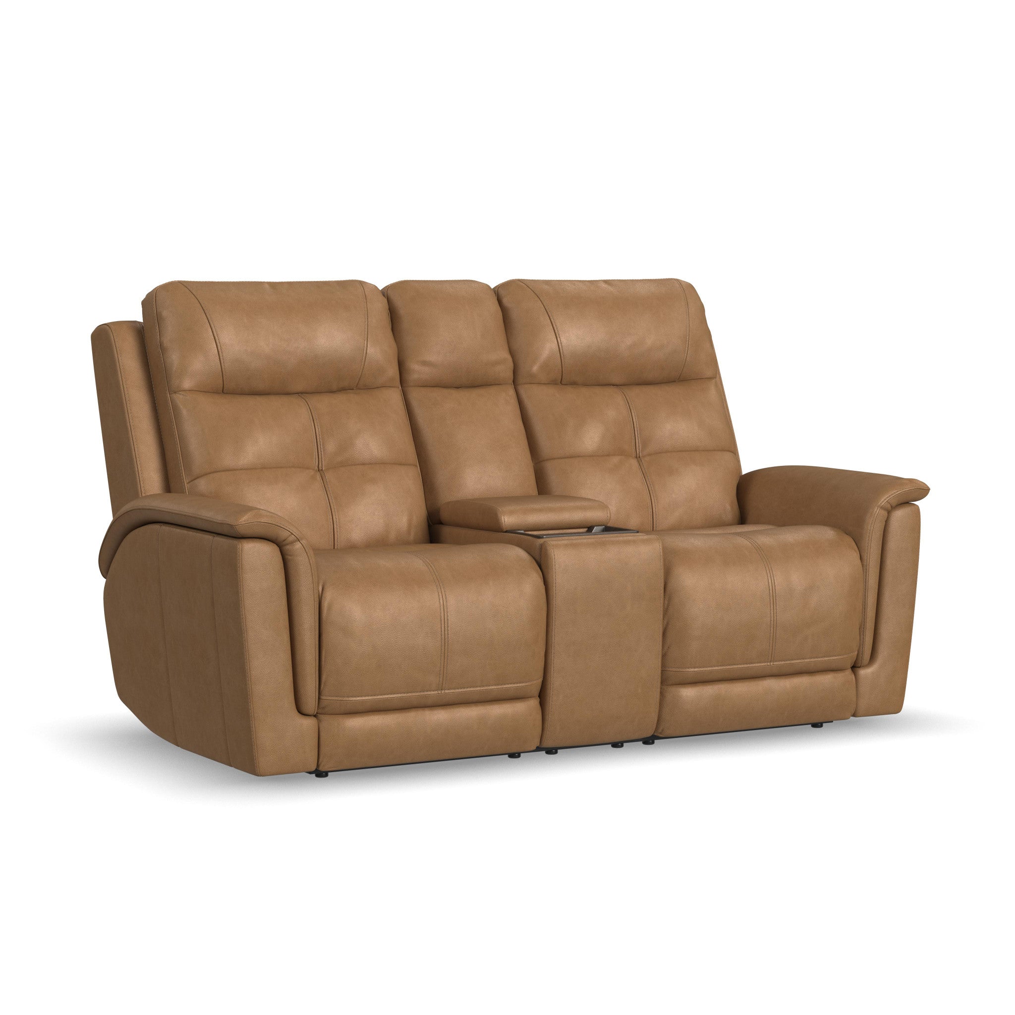 Ranger Oakridge Leather Power Reclining Loveseat with Console, Power Headrest, Lumbar, Heat & Massage