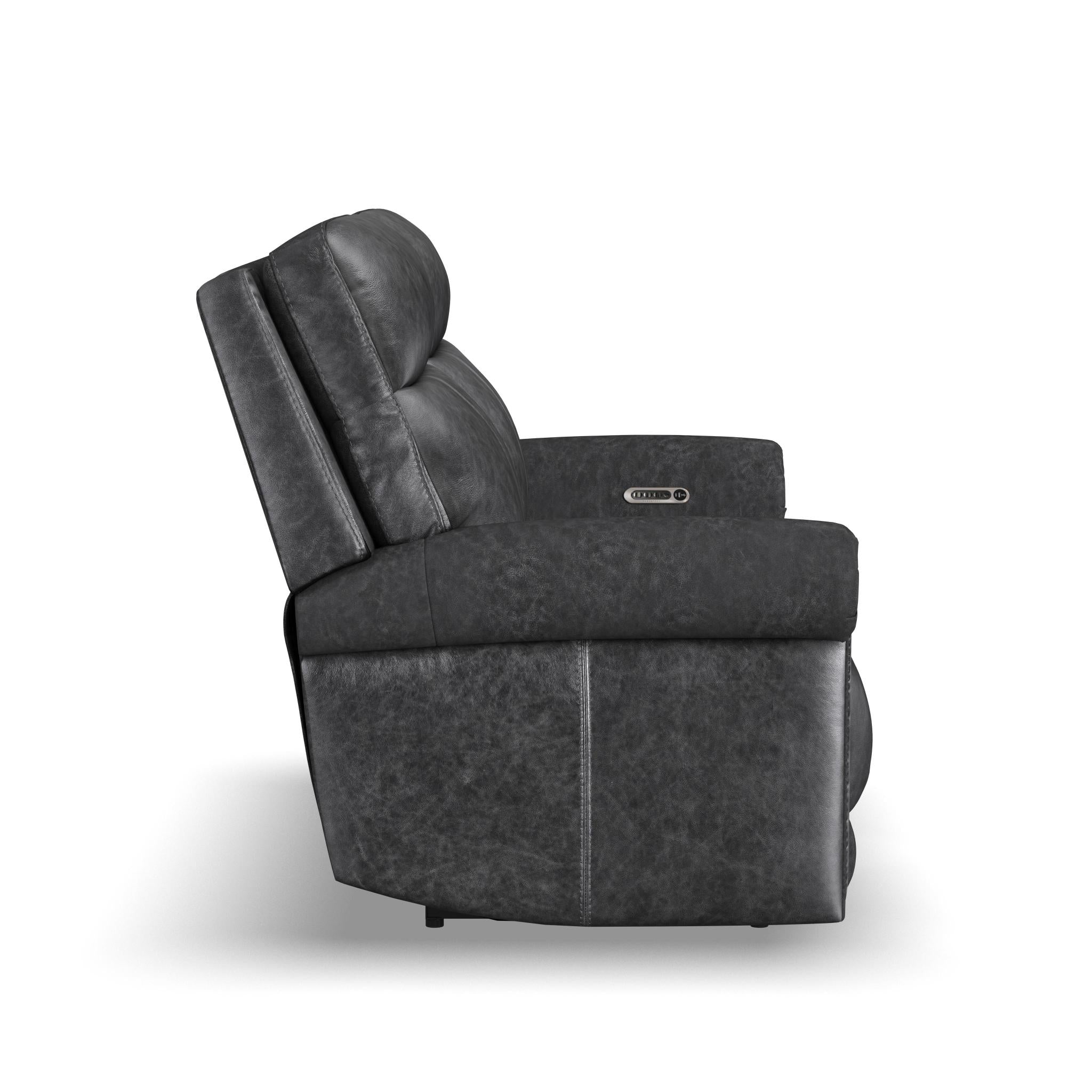 Alexander Leather Power Reclining Loveseat with Power Headrest & Lumbar