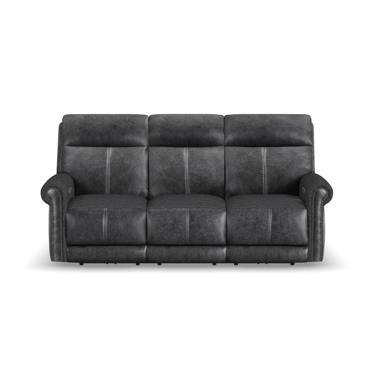 Alexander Leather Power Reclining Sofa with Console, Power Headrest & Lumbar