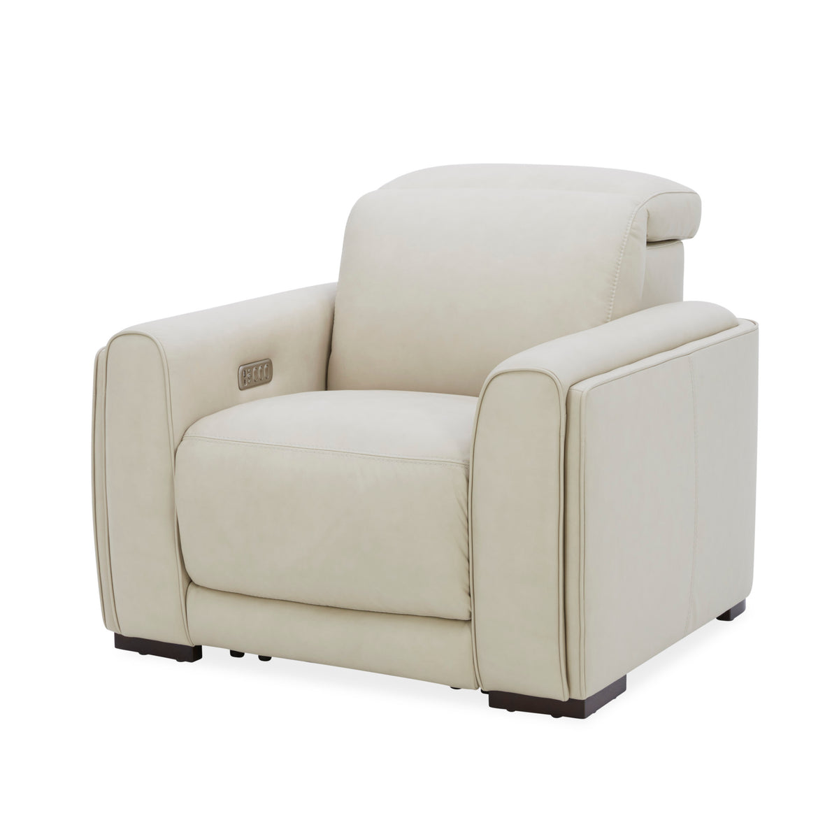 Sola Leather Power Recliner with Power Headrest, Lumbar, Heat & Massage
