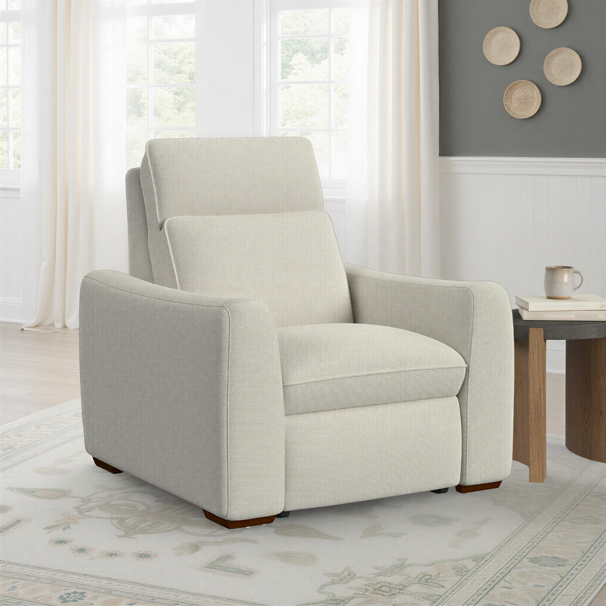 Ava Fabric Power Recliner with Power Headrest & Lumbar