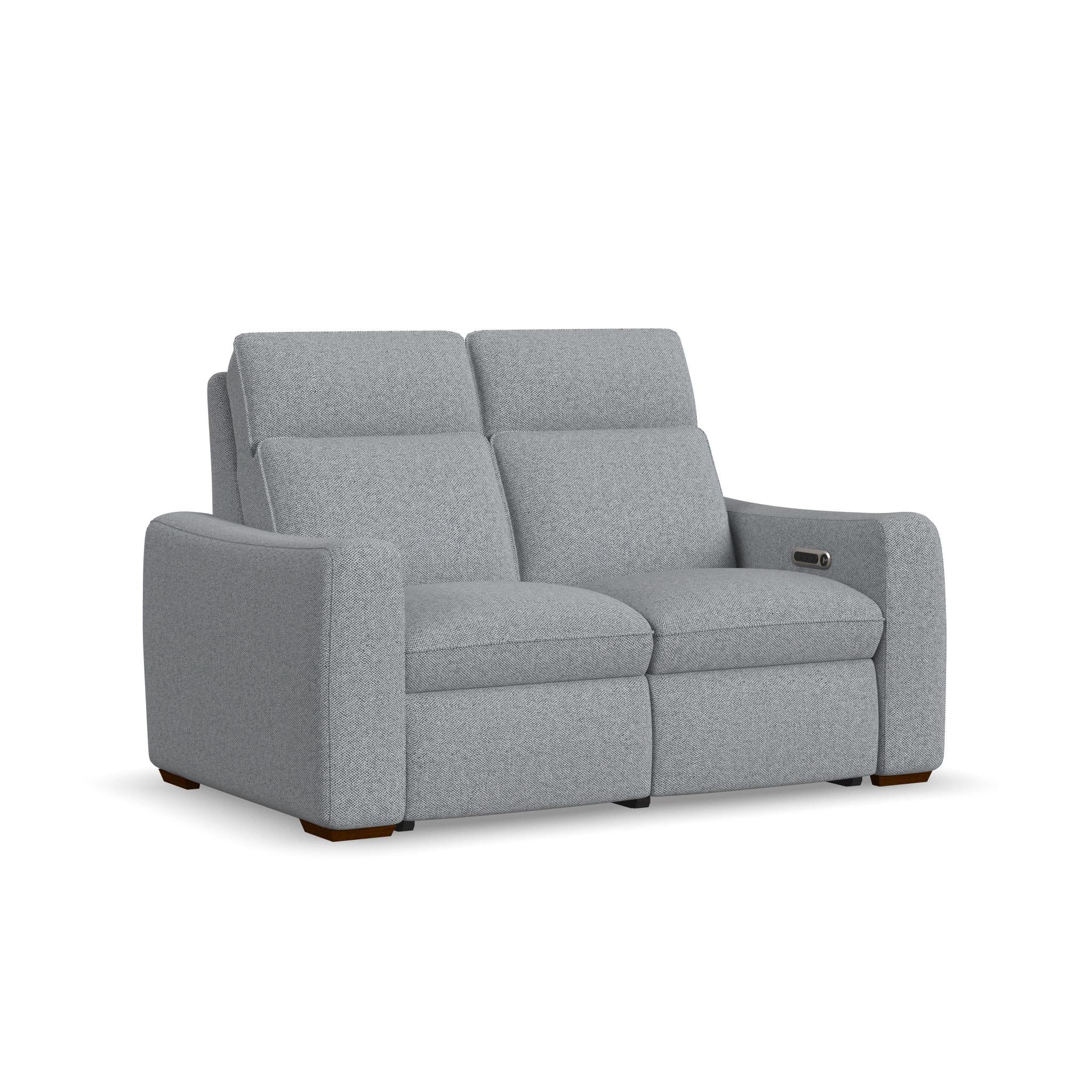Ava Fabric Power Reclining Loveseat with Power Headrest & Lumbar