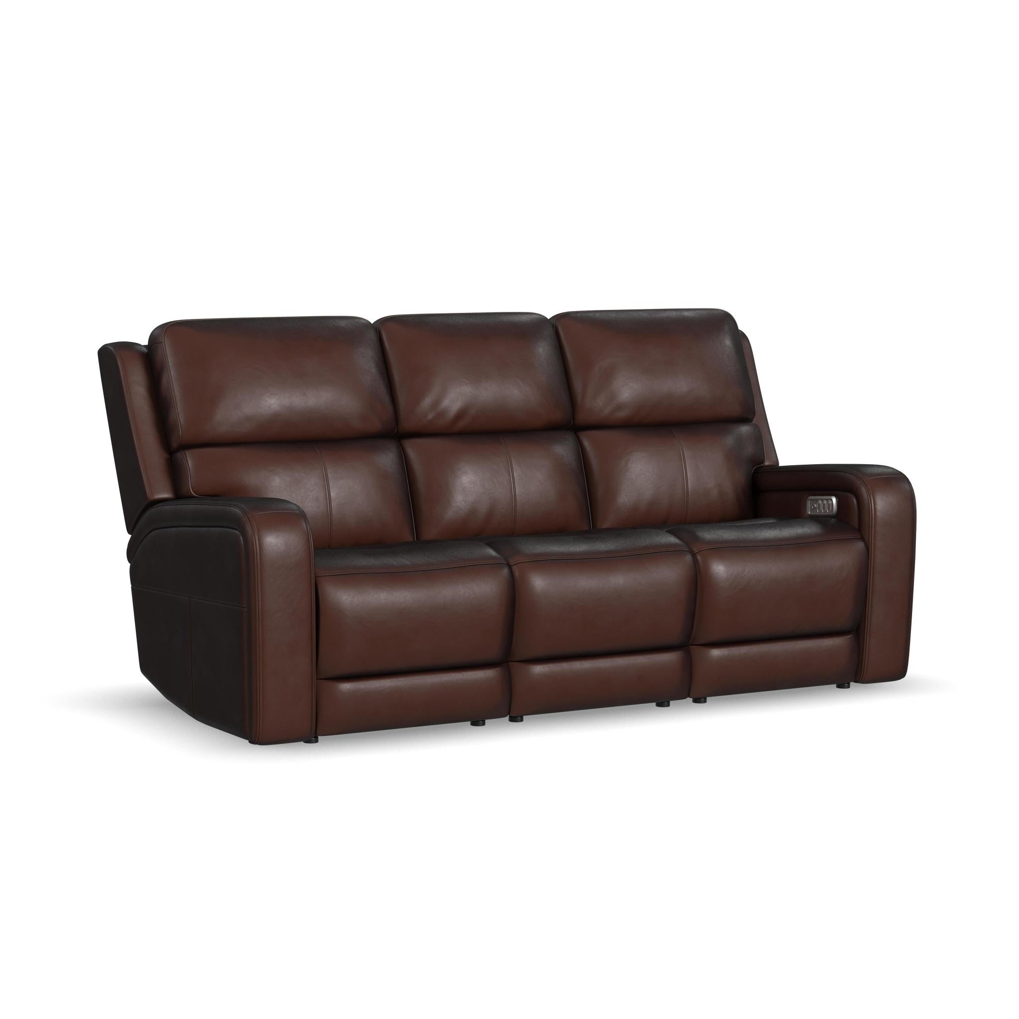 Oasis Leather Power Reclining Sofa with Power Headrests, Lumbar, Heat & Massage