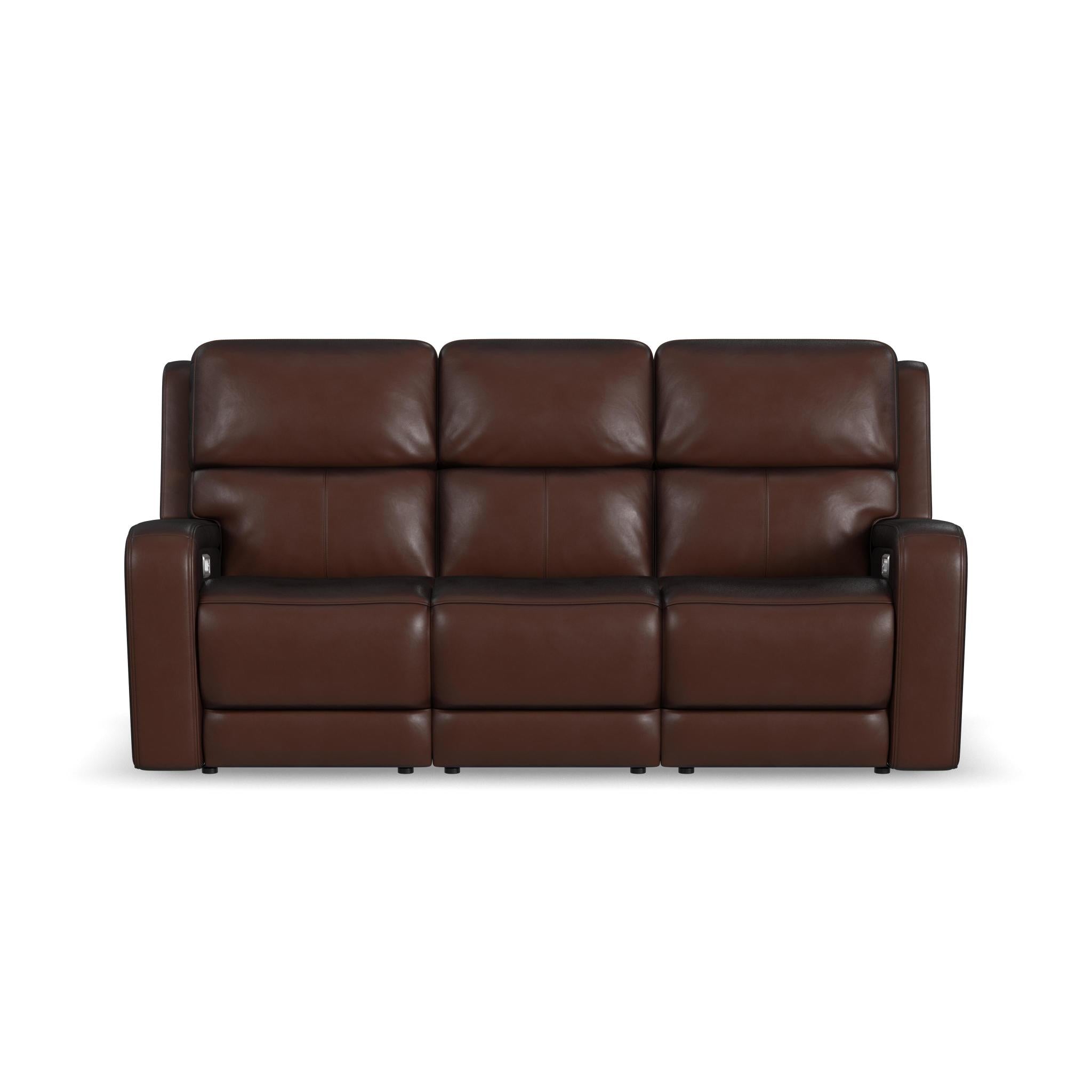 Oasis Leather Power Reclining Sofa with Power Headrests, Lumbar, Heat & Massage