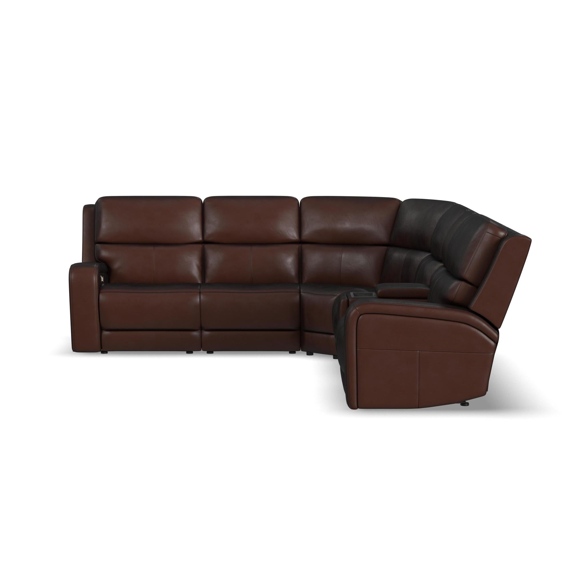 Oasis Truffle Leather Sectional