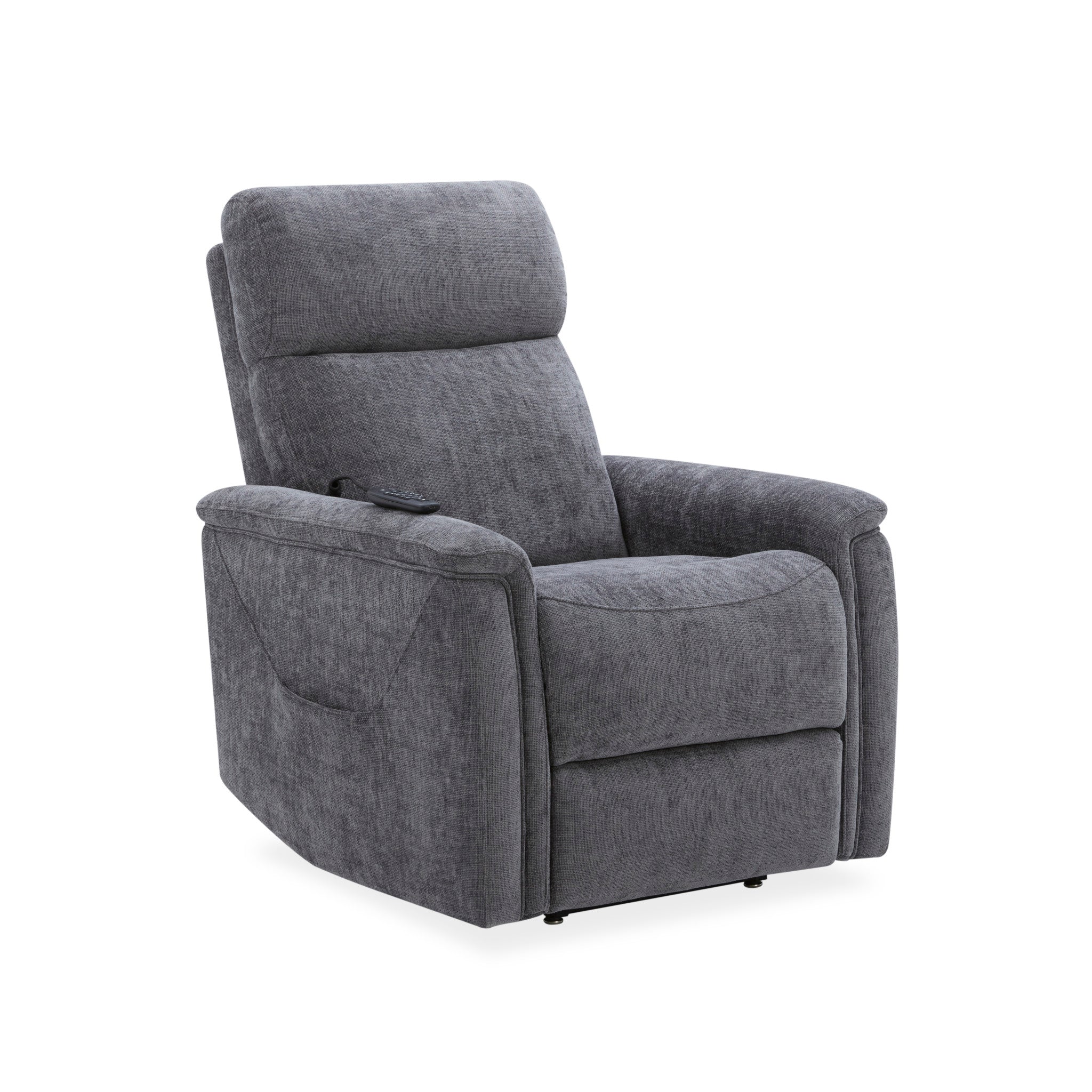 Luma Shadow Fabric Power Lift Recliner with Power Headrest, Lumbar, Heat & Massage