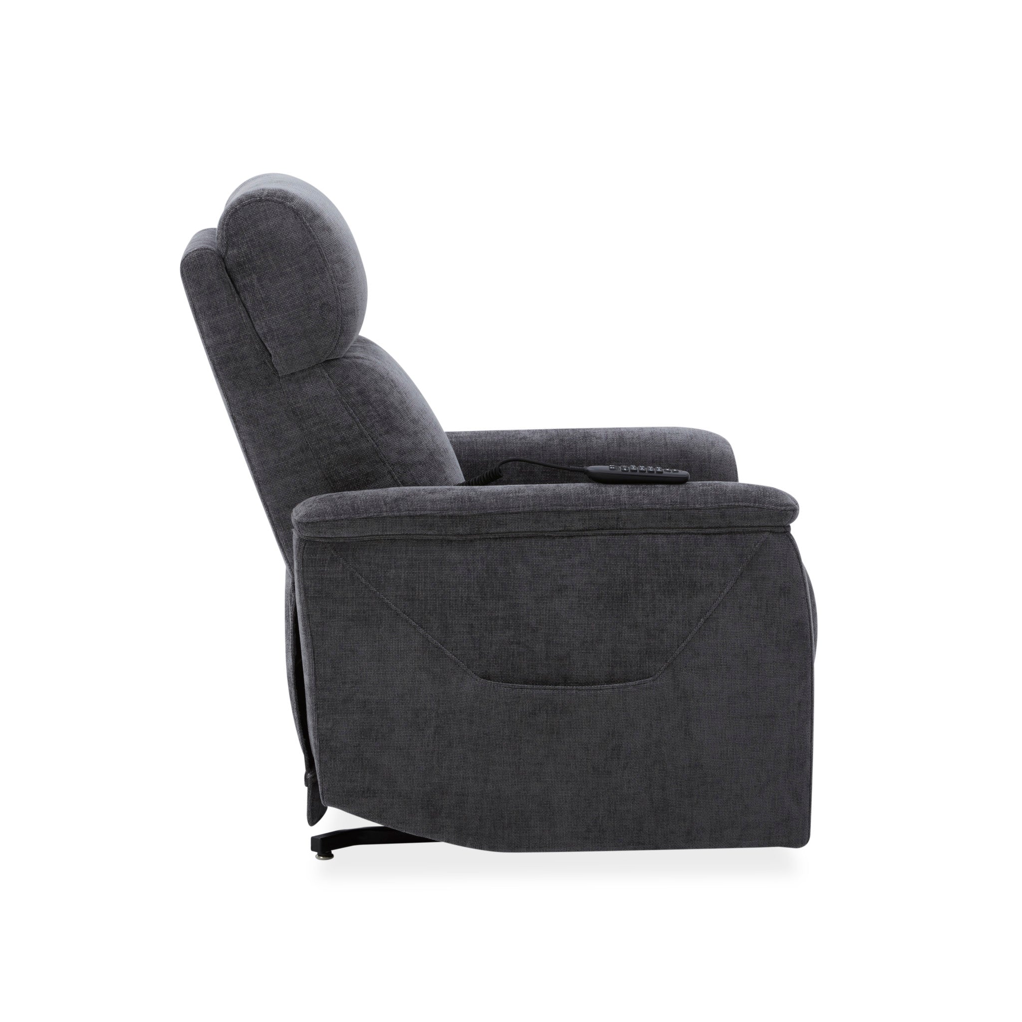 Luma Shadow Fabric Power Lift Recliner with Power Headrest, Lumbar, Heat & Massage