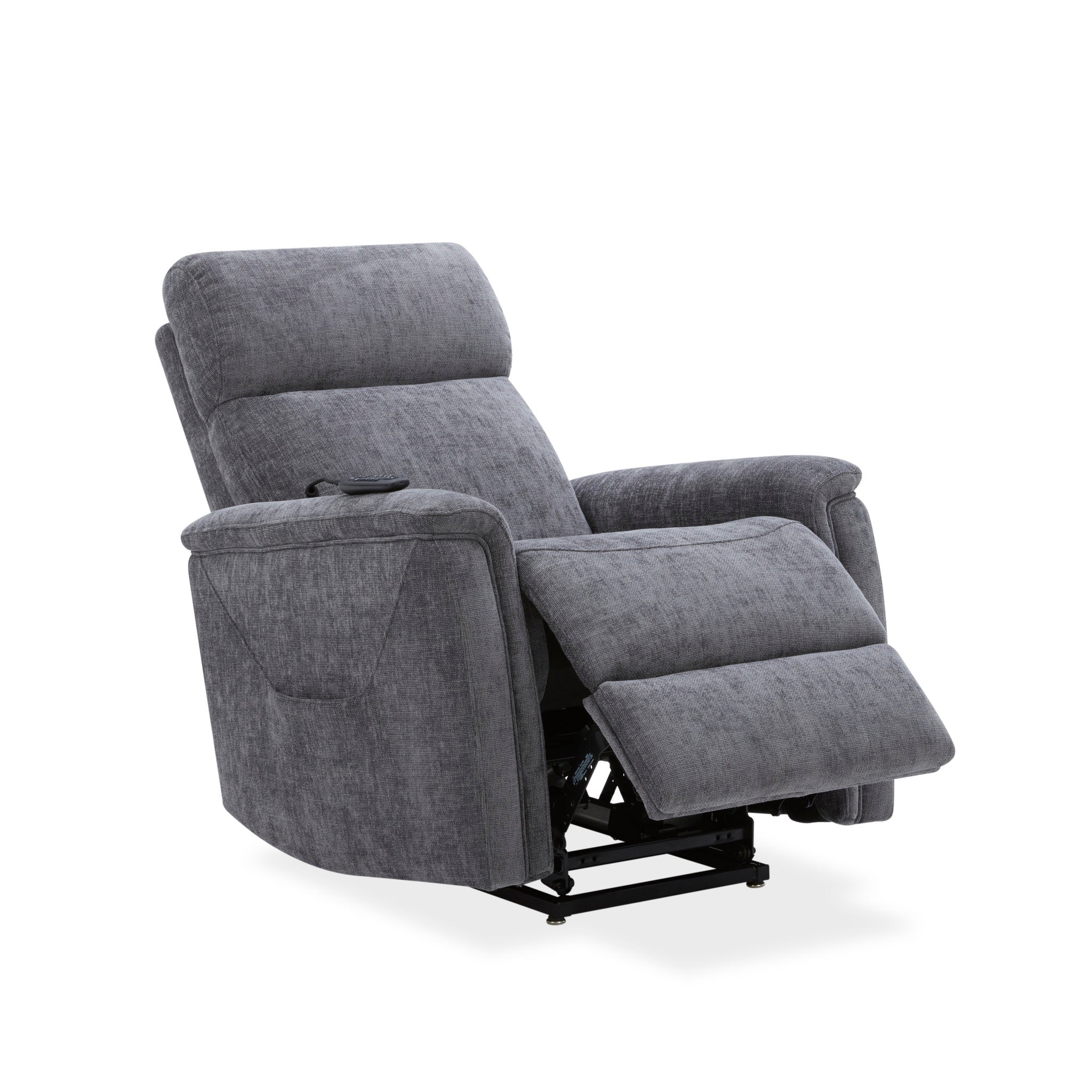 Luma Shadow Fabric Power Lift Recliner with Power Headrest, Lumbar, Heat & Massage