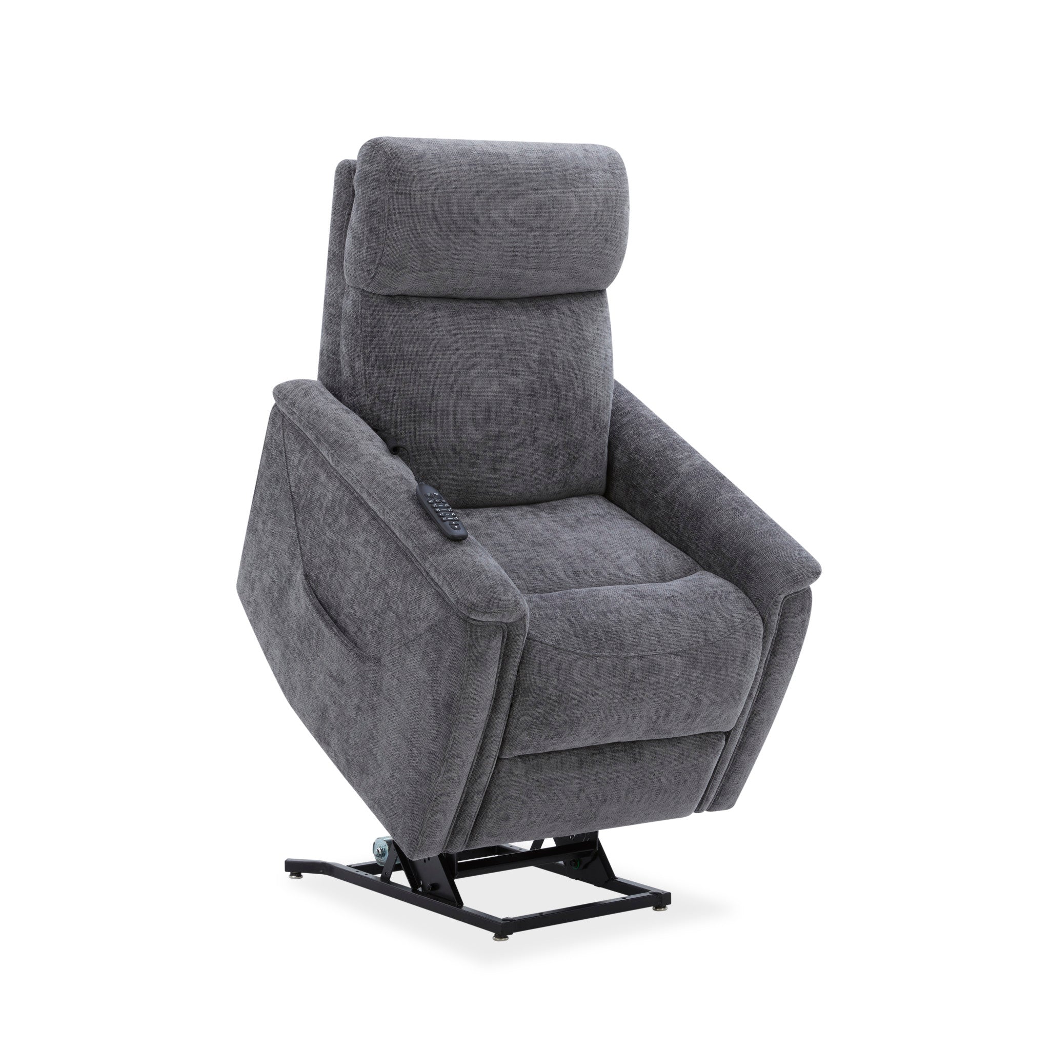Luma Shadow Fabric Power Lift Recliner with Power Headrest, Lumbar, Heat & Massage