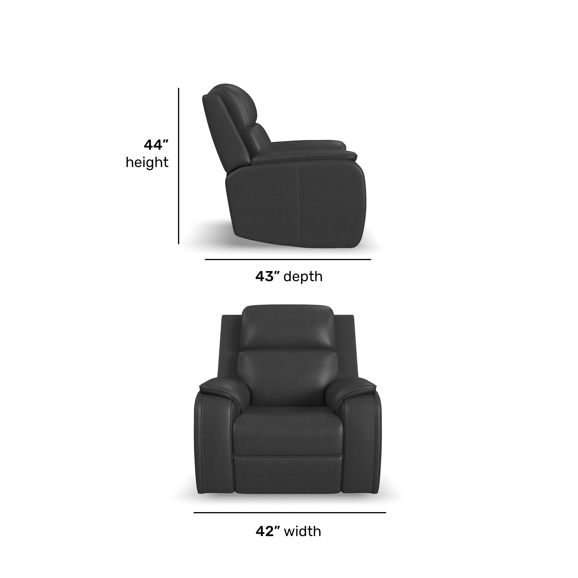 Ziggy Leather Power Recliner with Power Headrest, Lumbar, Heat & Massage