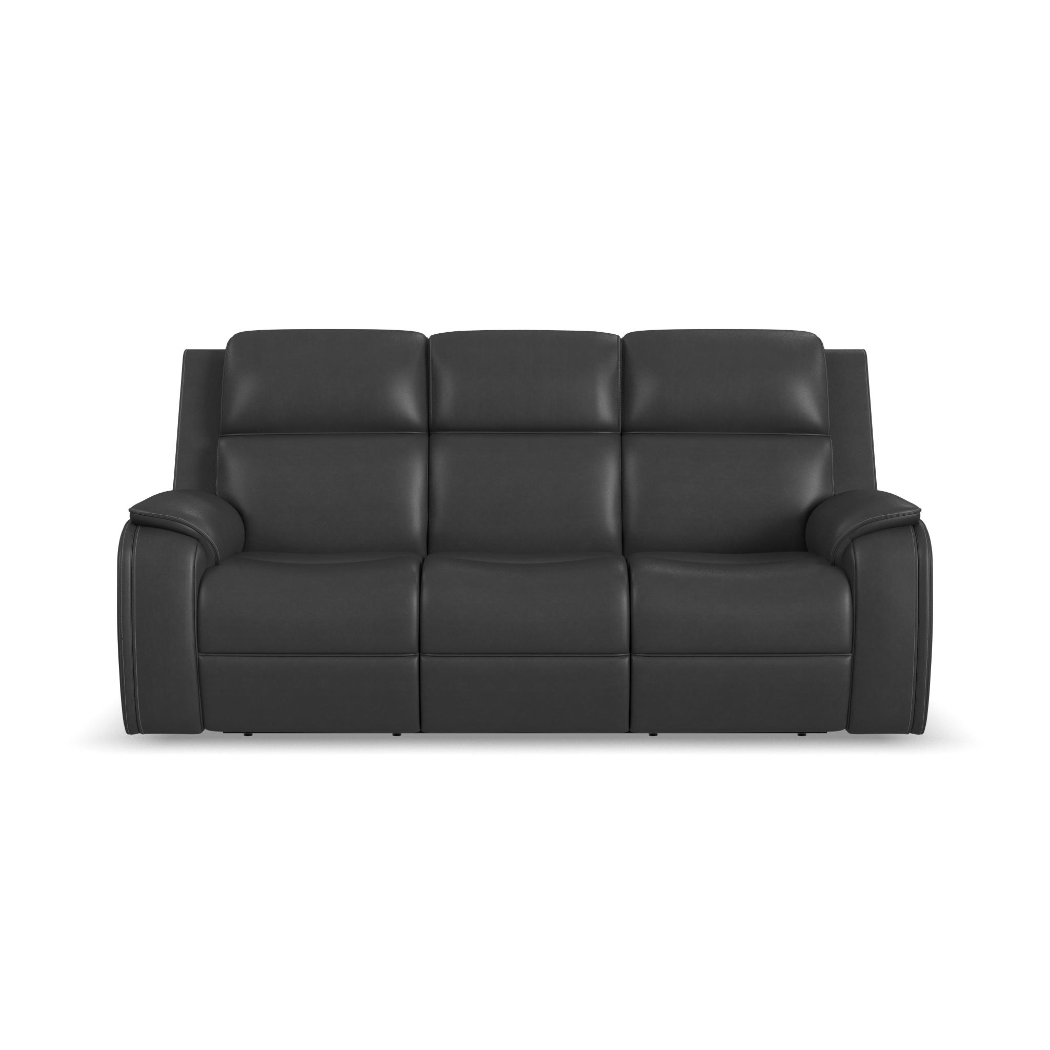 Ziggy Leather Power Reclining Sofa with Power Headrest, Lumbar, Heat & Massage