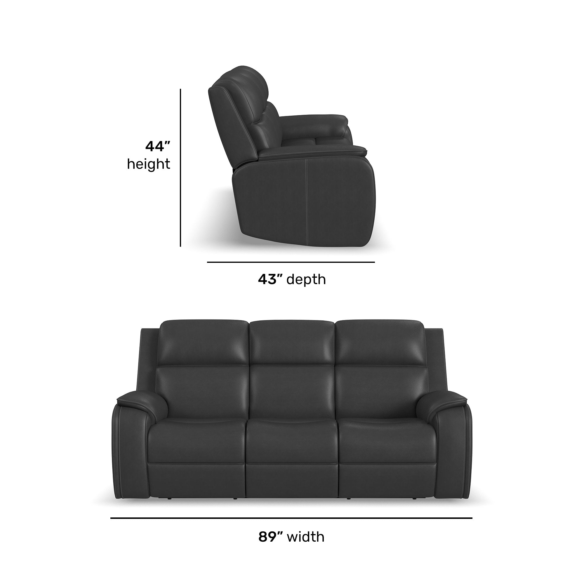Ziggy Leather Power Reclining Sofa with Power Headrest, Lumbar, Heat & Massage
