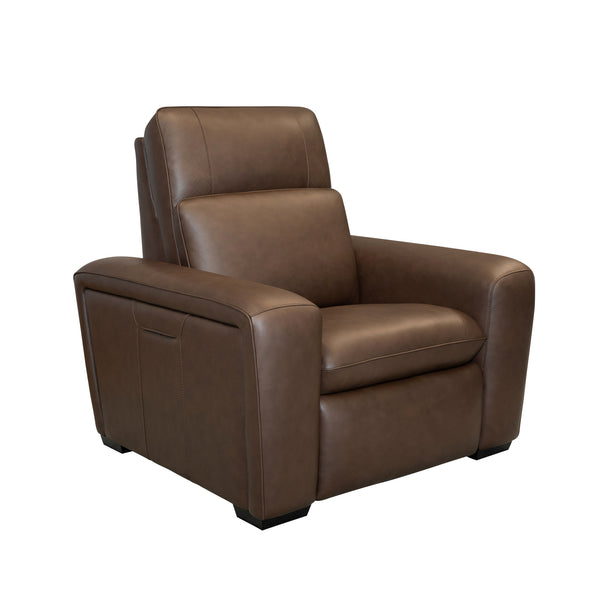 Sense Espresso Leather Power Recliner with Power Headrest, Lumbar & Pulse