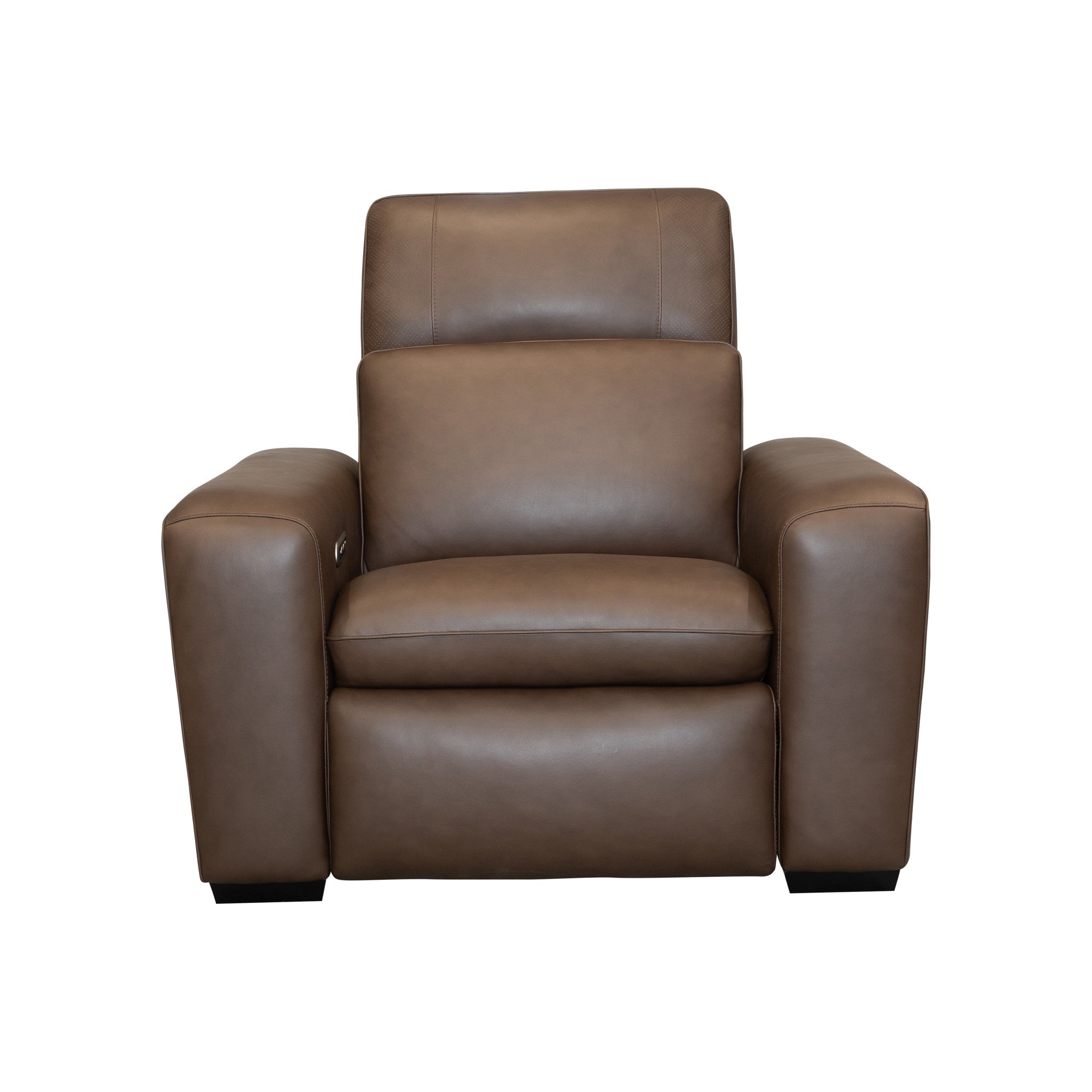 Sense Espresso Leather Power Recliner with Power Headrest, Lumbar & Pulse