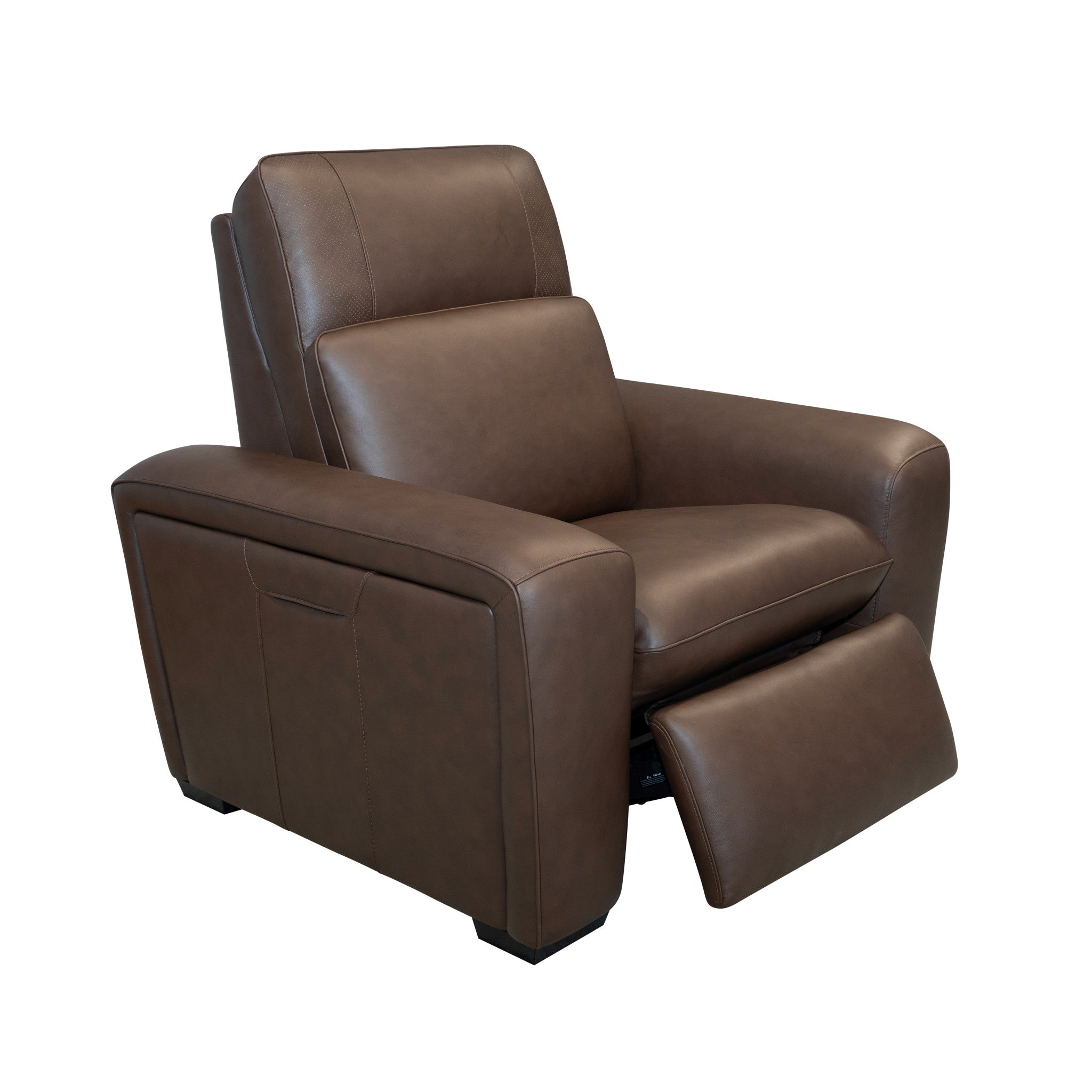 Sense Espresso Leather Power Recliner with Power Headrest, Lumbar & Pulse
