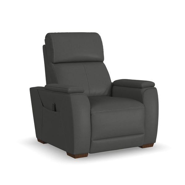 Vibe Coal Fabric Power Recliner with Power Headrest, Lumbar, Heat, Massage & Pulse