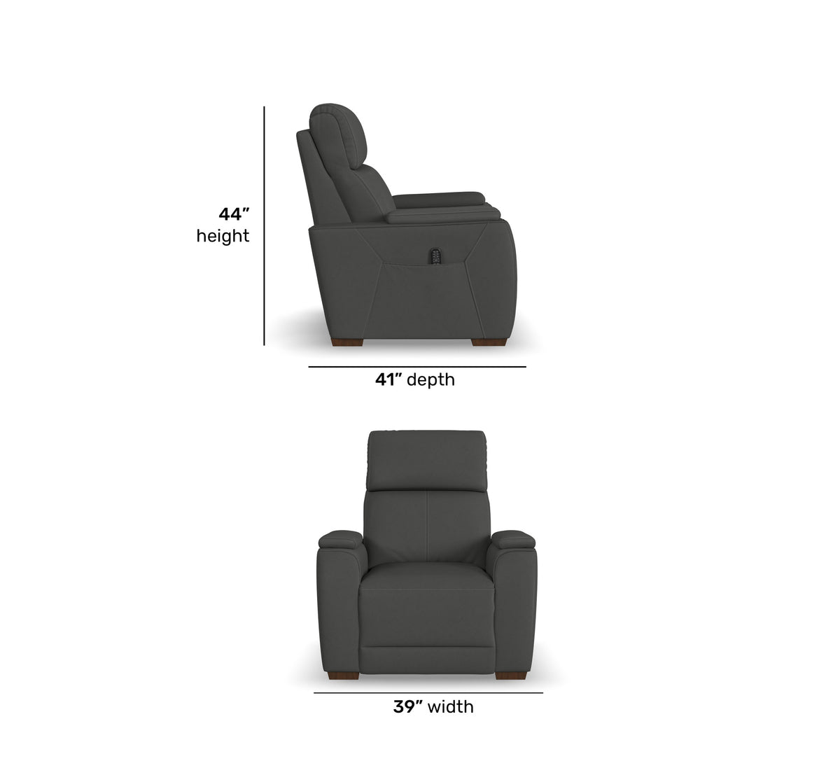 Vibe Fabric Power Recliner with Power Headrest, Lumbar, Heat, Massage & Pulse