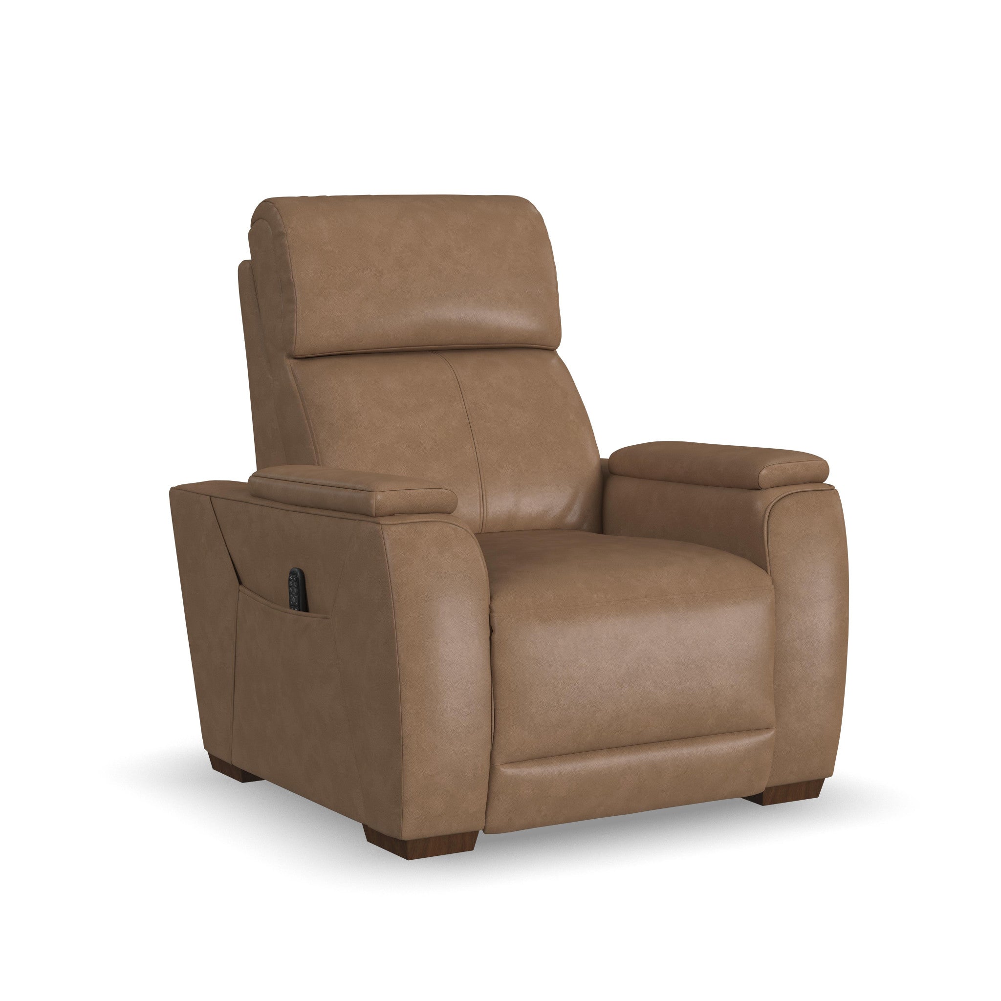 Vibe Taupe Fabric Power Recliner with Power Headrest, Lumbar, Heat, Massage & Pulse