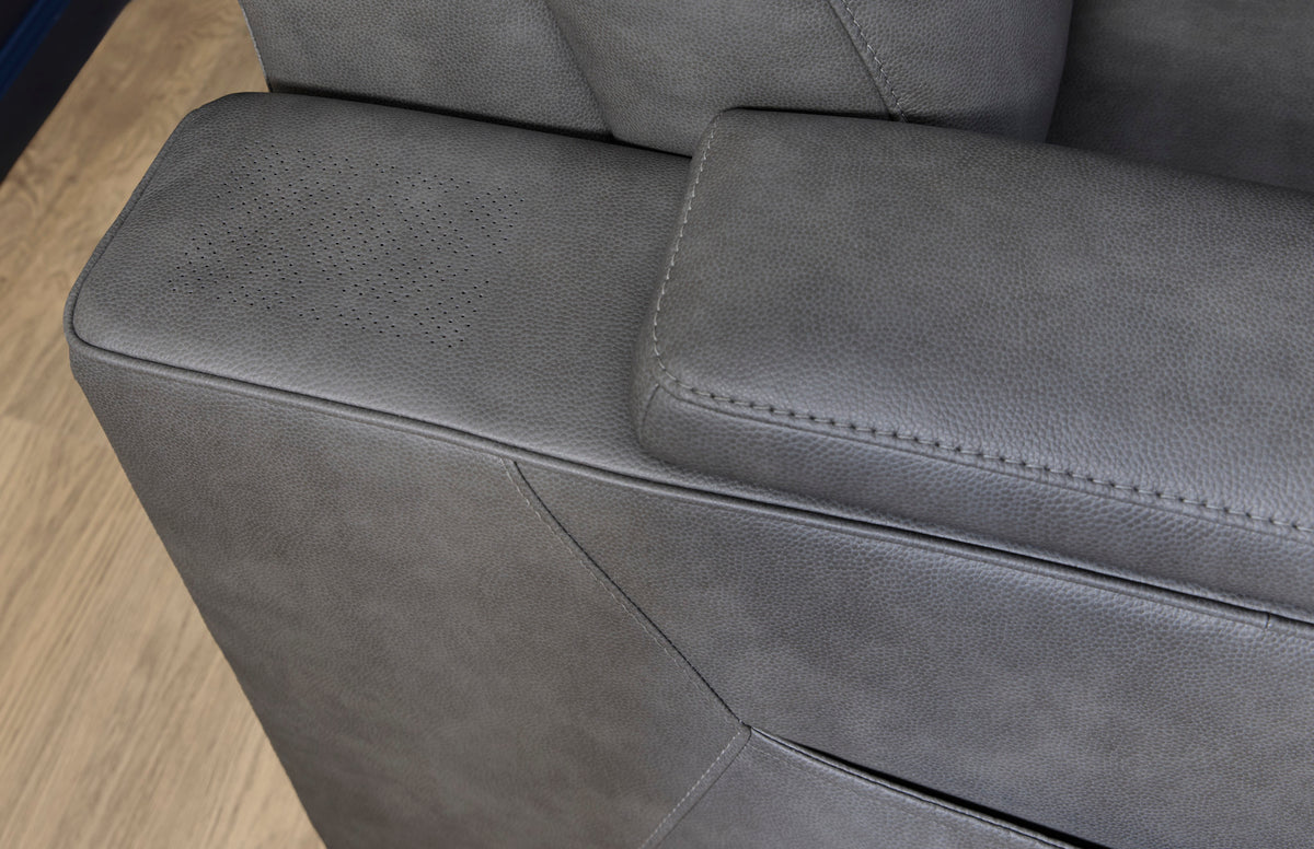 Vibe Fabric Power Reclining Loveseat with Console, Power Headrest, Lumbar, Heat, Massage & Pulse