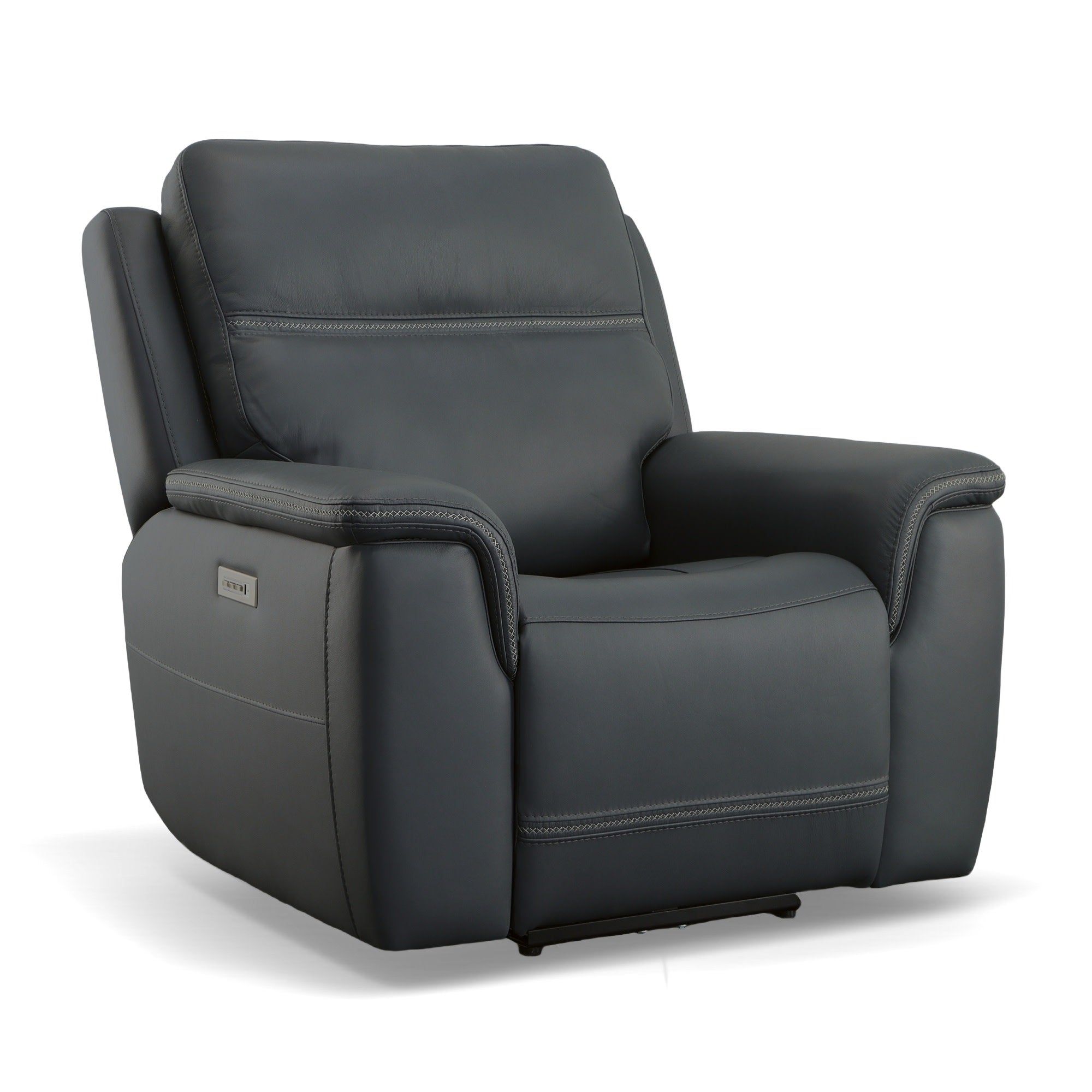 Sawyer Leather Power Recliner with Power Headrest & Lumbar