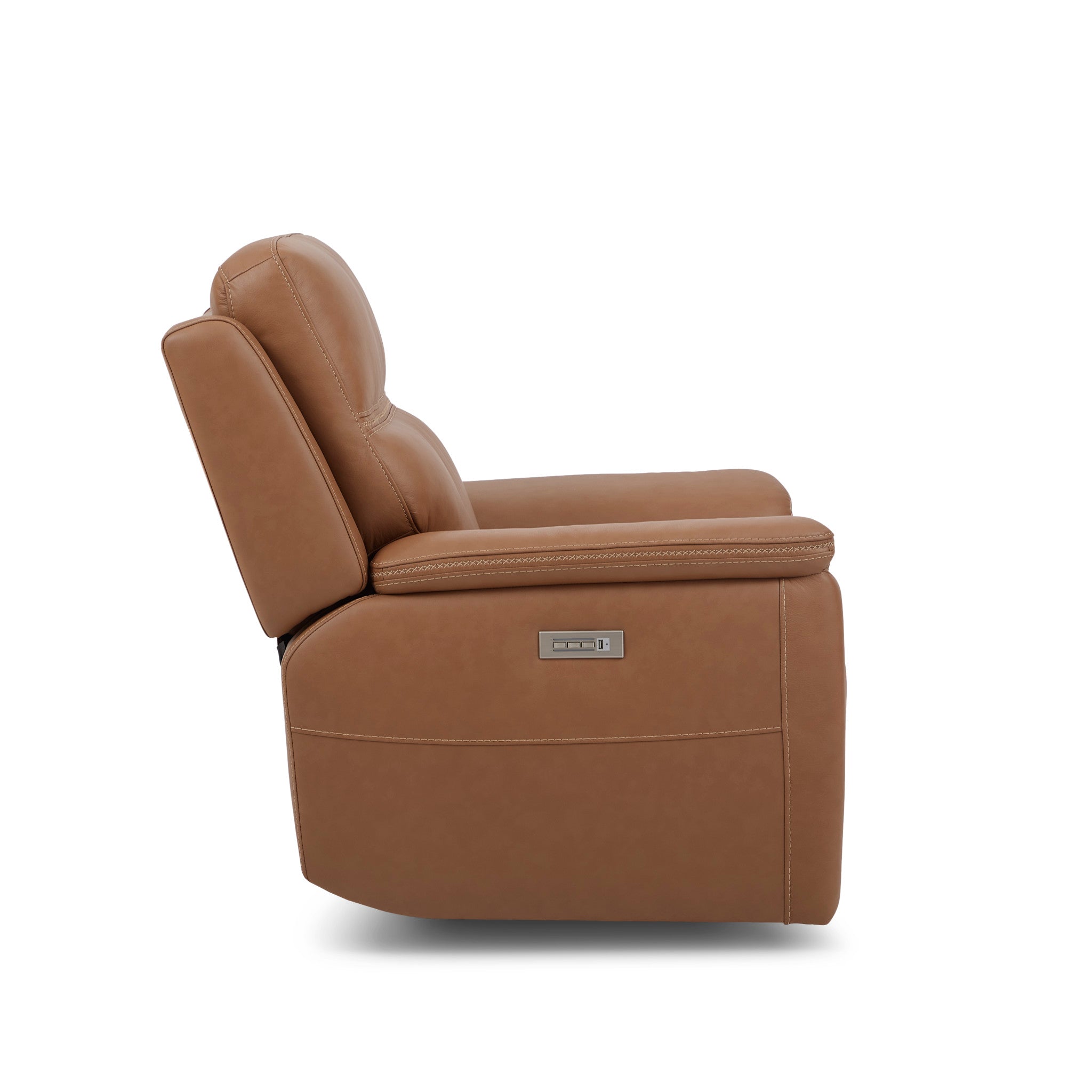 Sawyer Leather Power Recliner with Power Headrest & Lumbar
