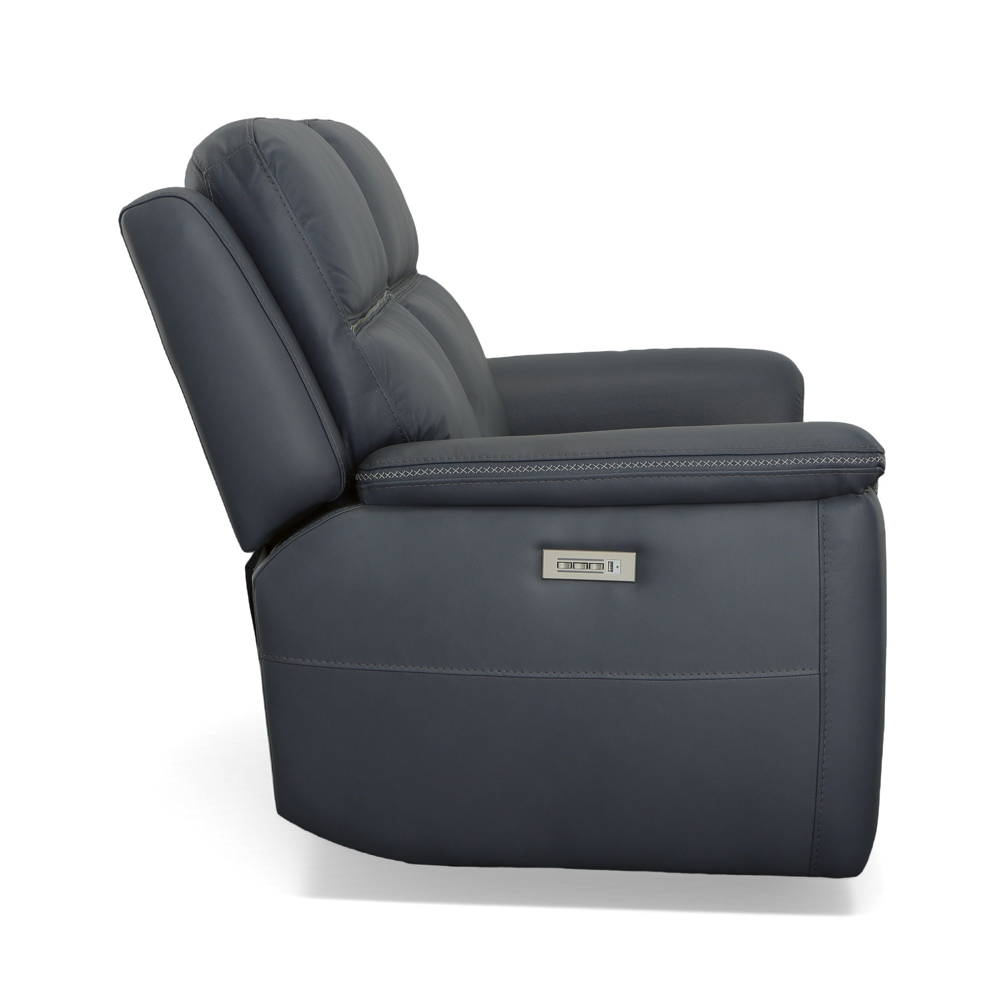 Sawyer Leather Power Reclining Loveseat w/ Pwr Headrests, Lumbar