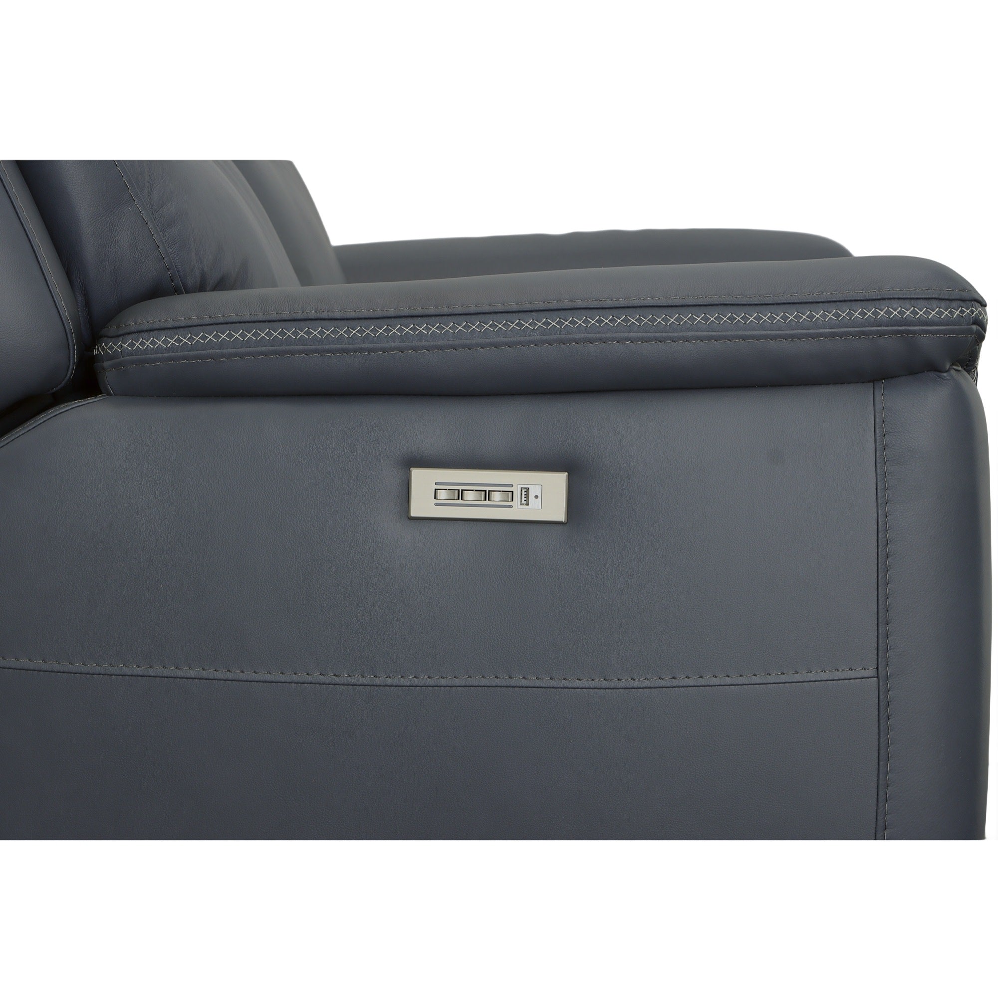 Sawyer Leather Power Reclining Loveseat w/ Pwr Headrests, Lumbar