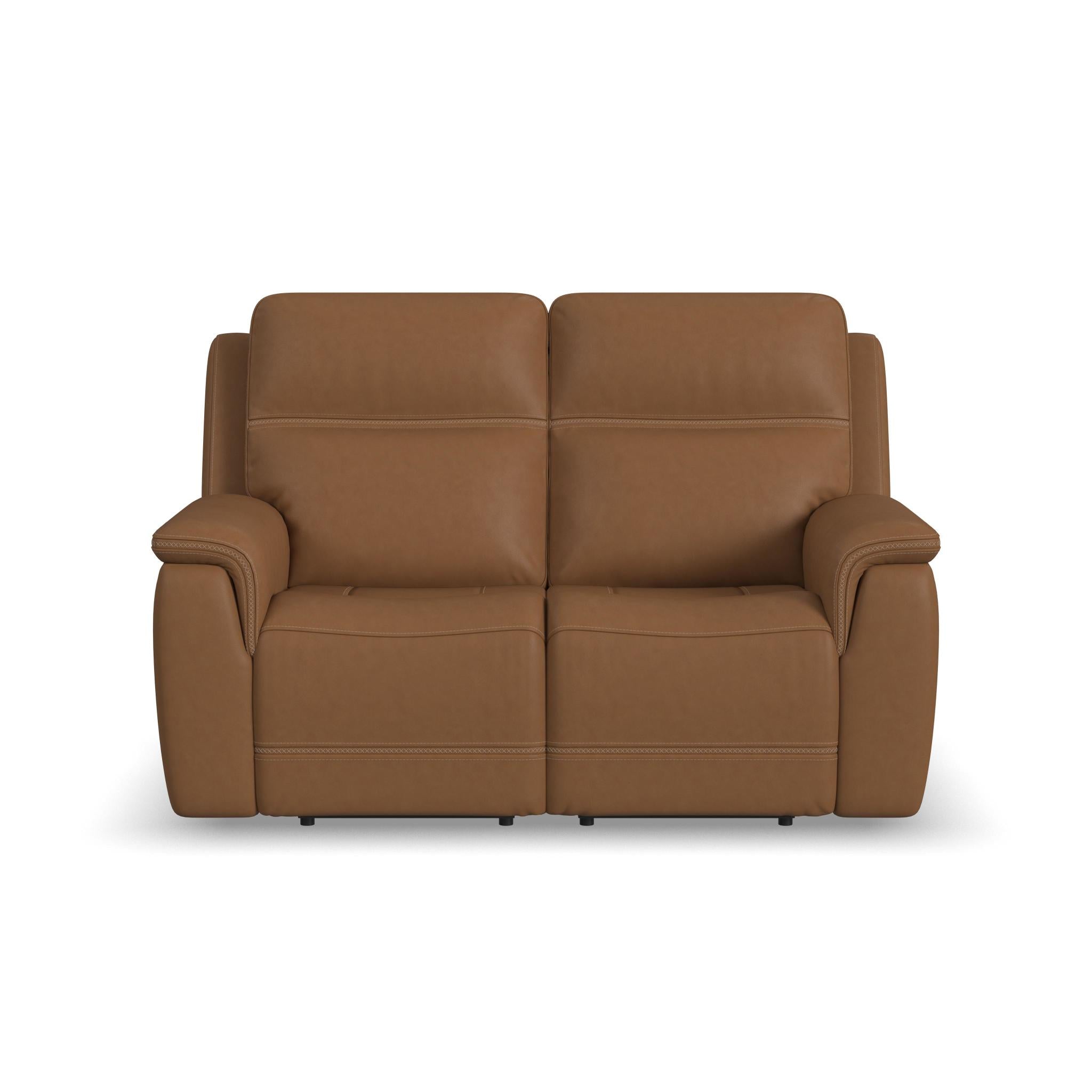 Sawyer Leather Power Reclining Loveseat w/ Pwr Headrests, Lumbar