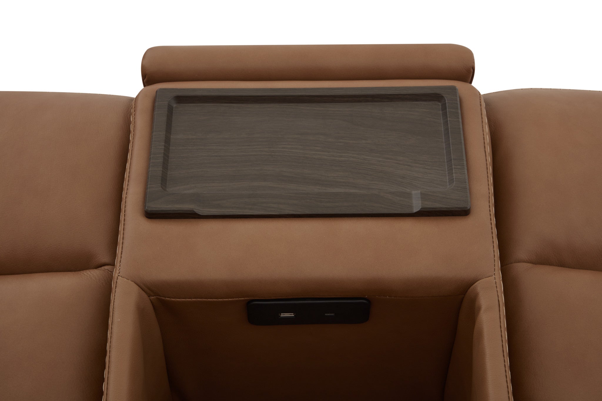Sawyer Harvest Leather Power Reclining Sectional with Power Headrests & Lumbar