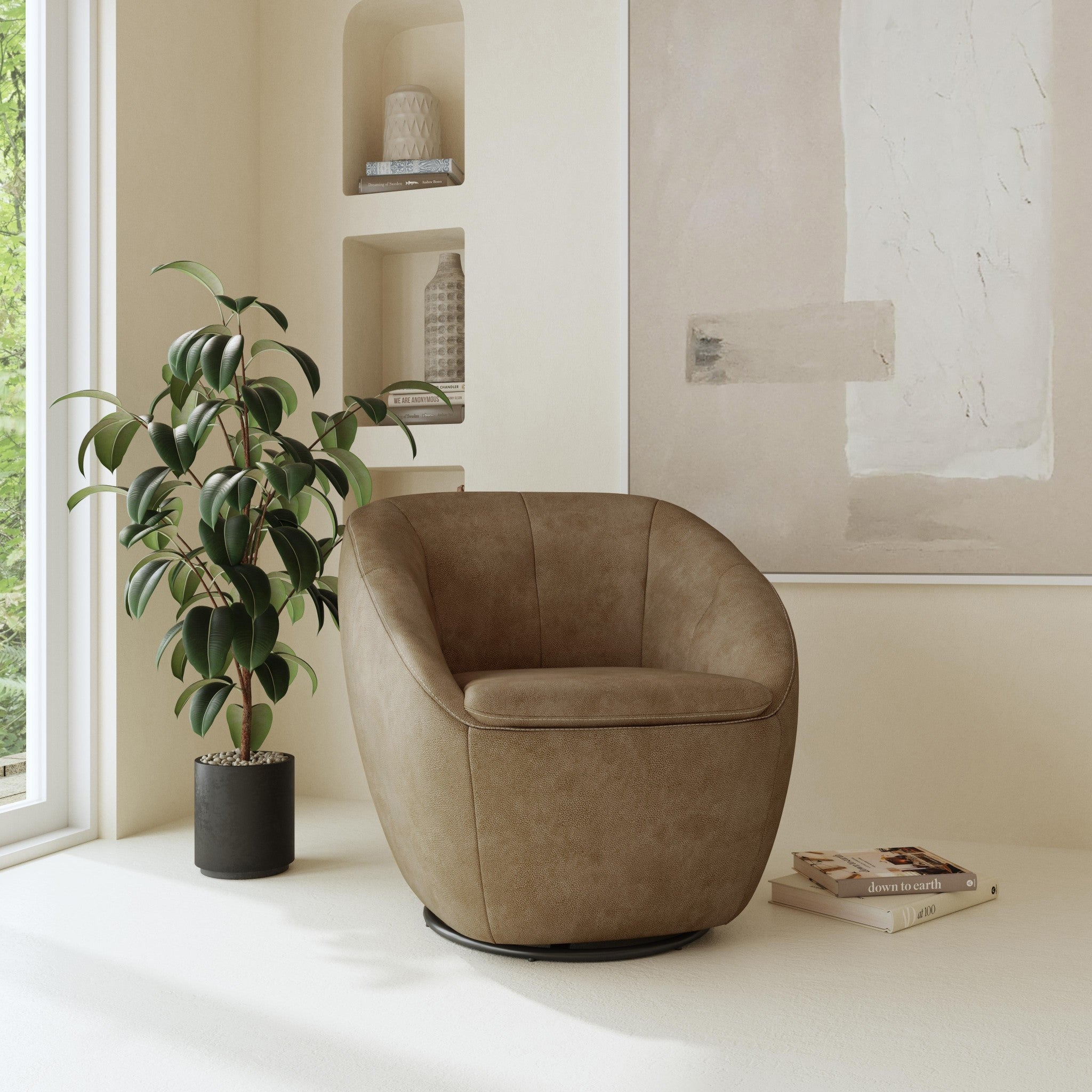 Wade Leather Swivel Chair