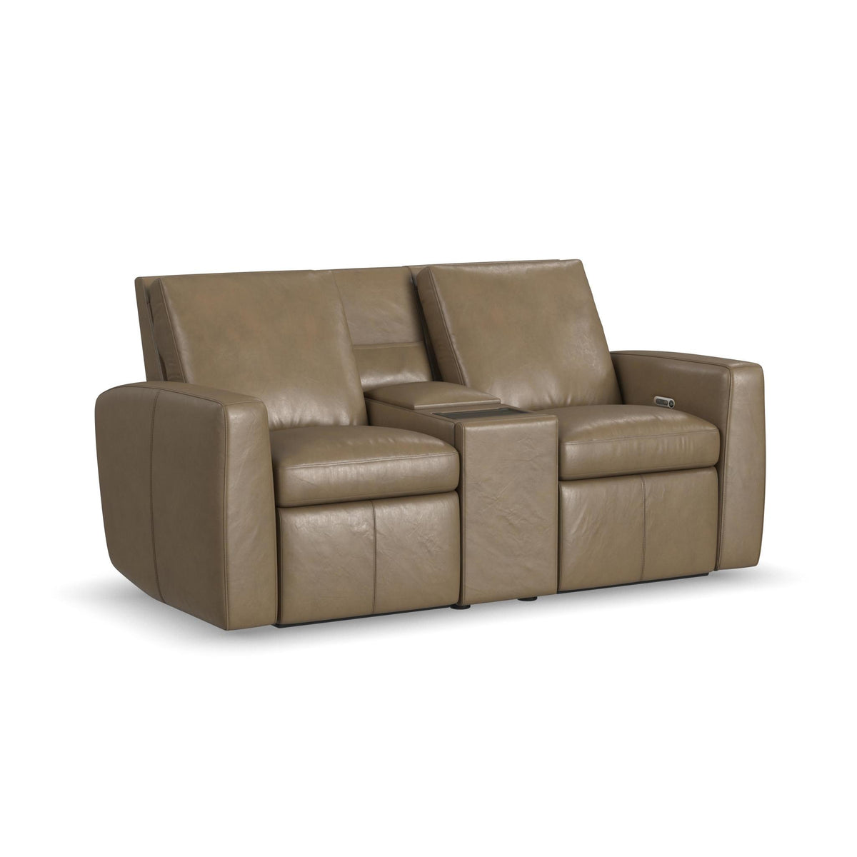 Aria Leather Power Reclining Loveseat with Console