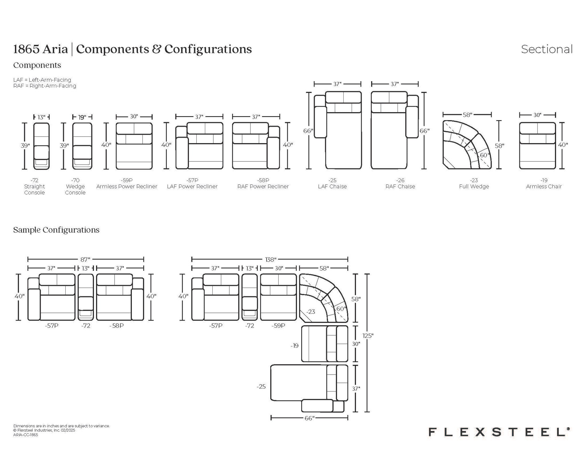 Aria Leather Power Reclining Sectional