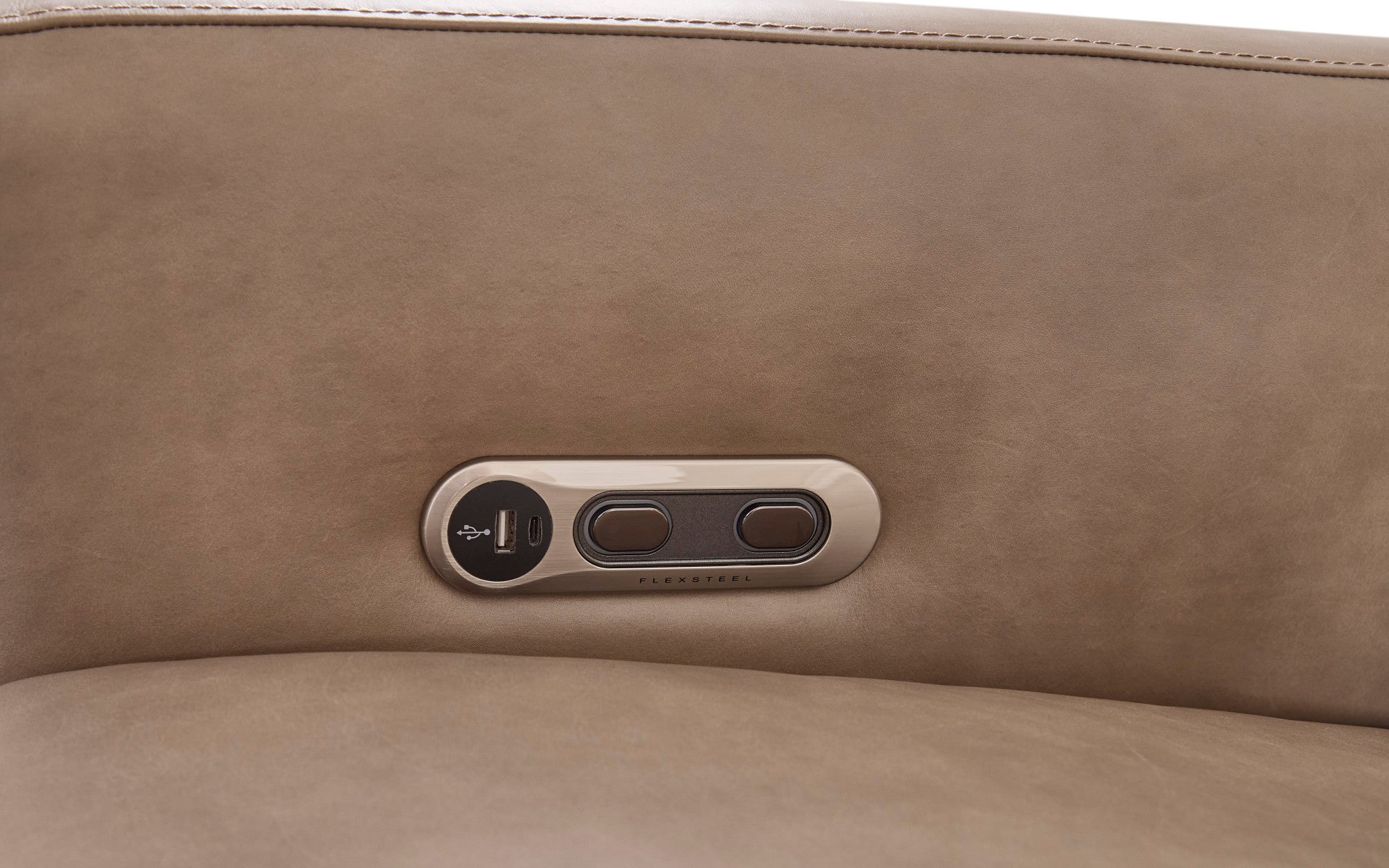 Aria Fawn Leather Power Reclining Sectional