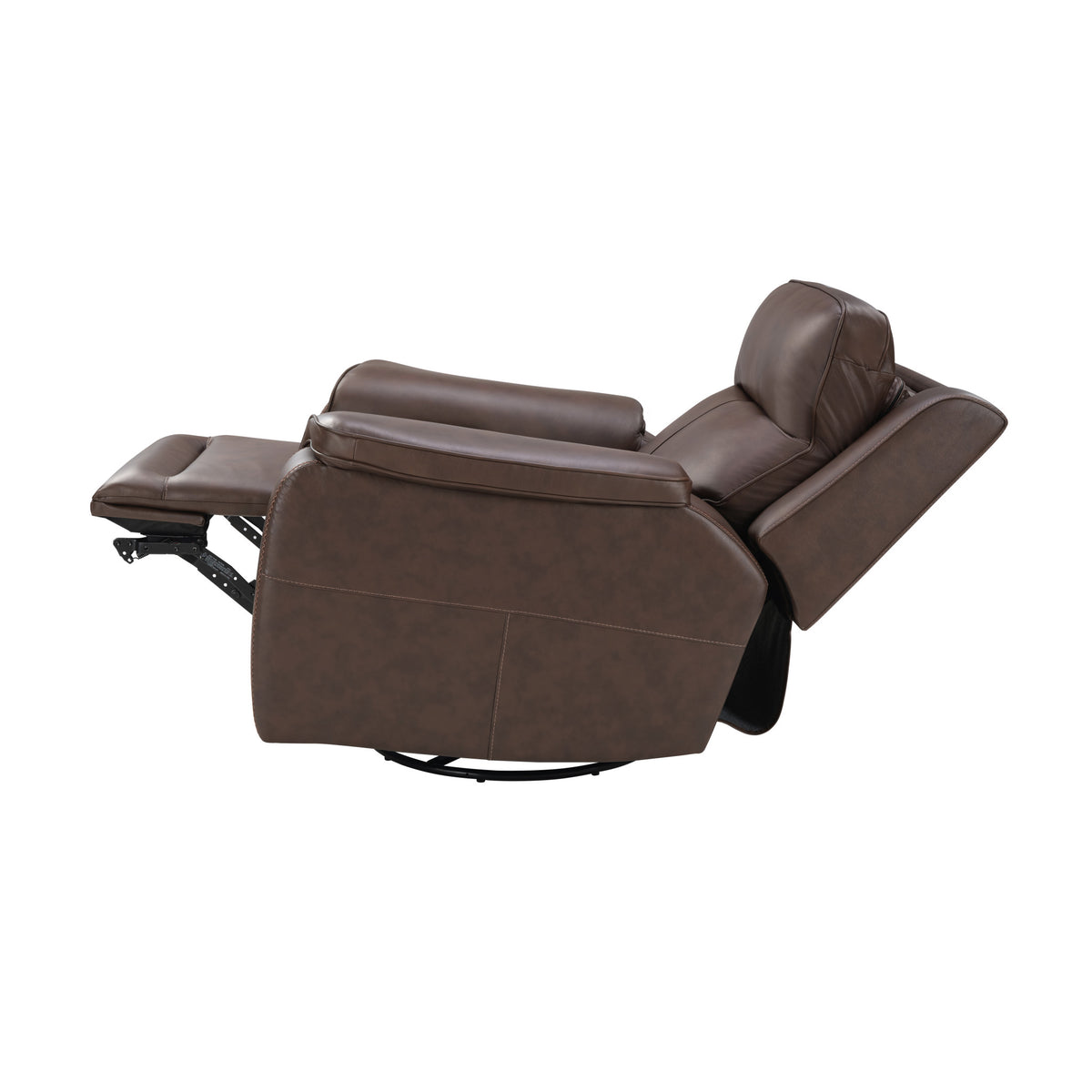 Griffin Leather Power Swivel Gliding Recliner with Power Headrest & Lumbar