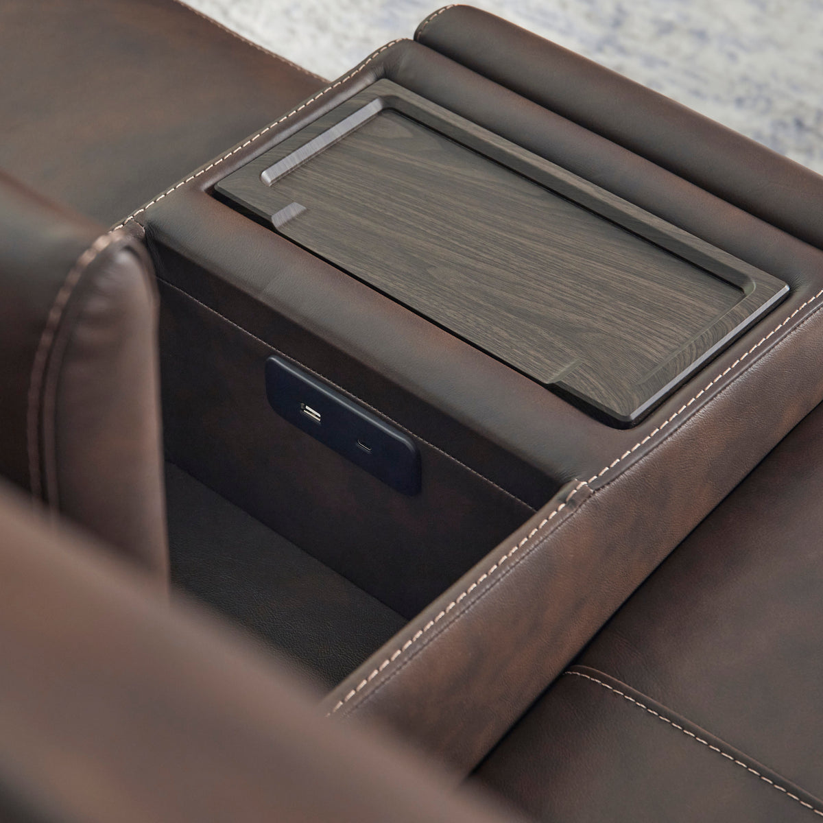Griffin Leather Sectional with Headrest & Lumbar