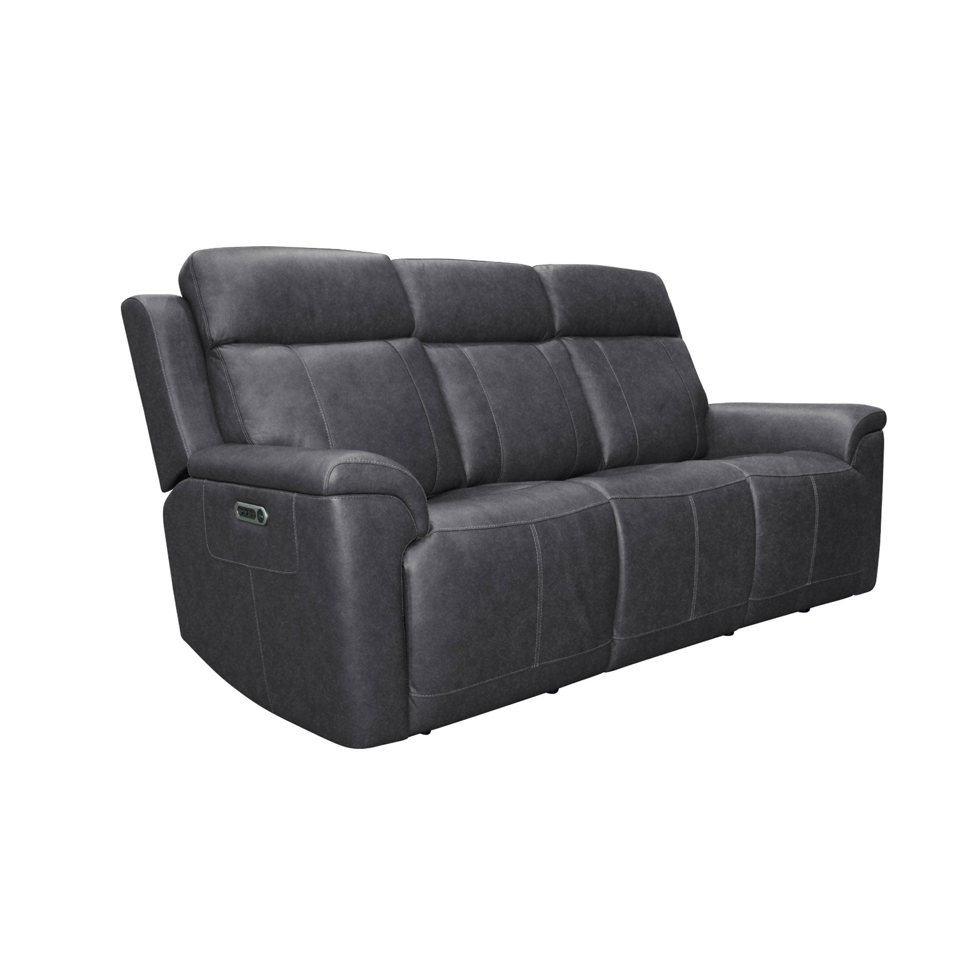 Amelia Charcoal Leather Slumberland Exclusive - Living Room Furniture